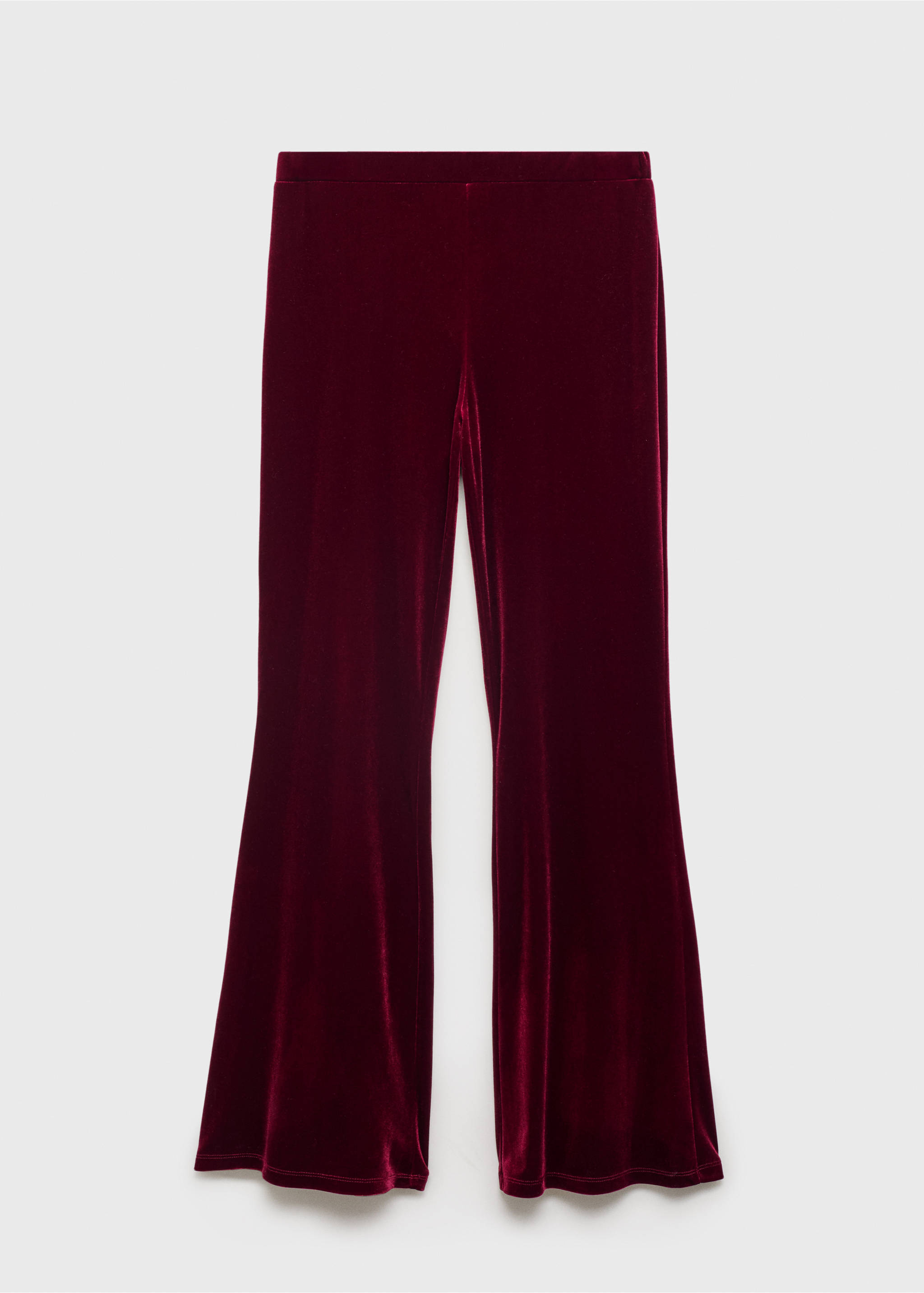 Flared velvet trousers - Article without model, Maroon. Ref: 77059066-00.