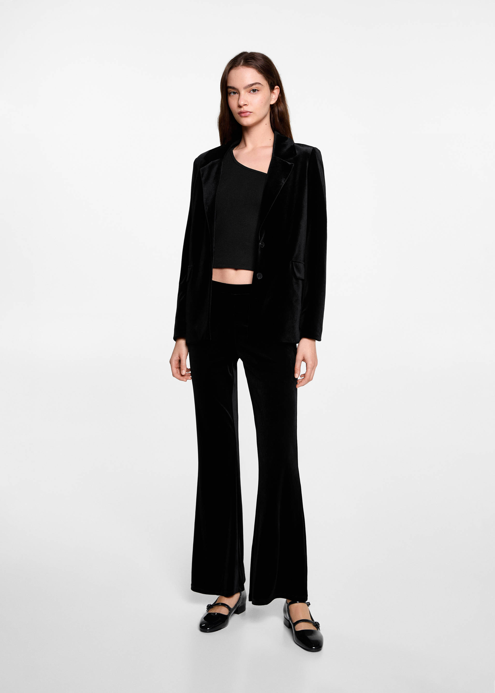 Aksamitne spodnie flare - Plan ogólny