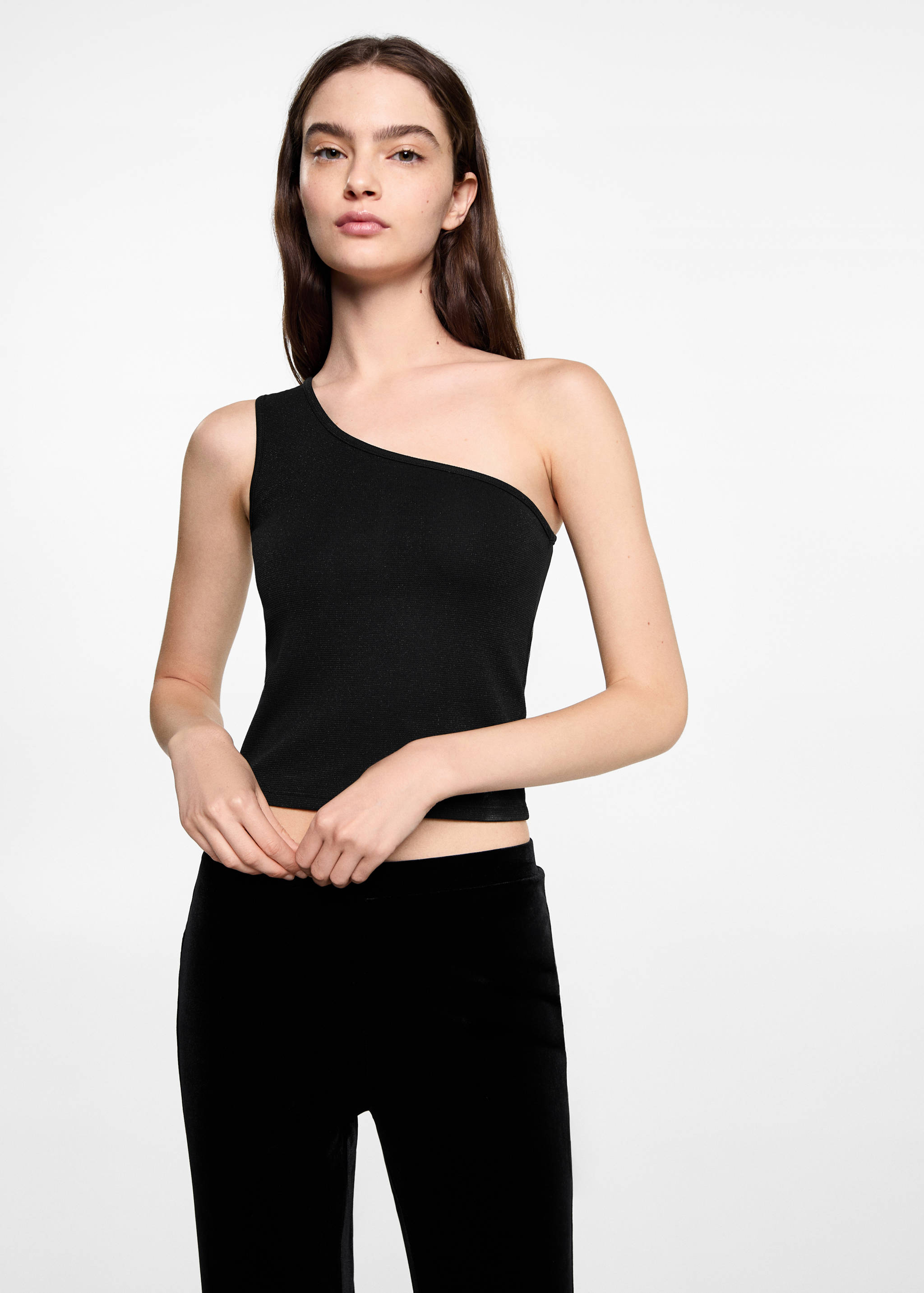 Aksamitne spodnie flare - Plan średni