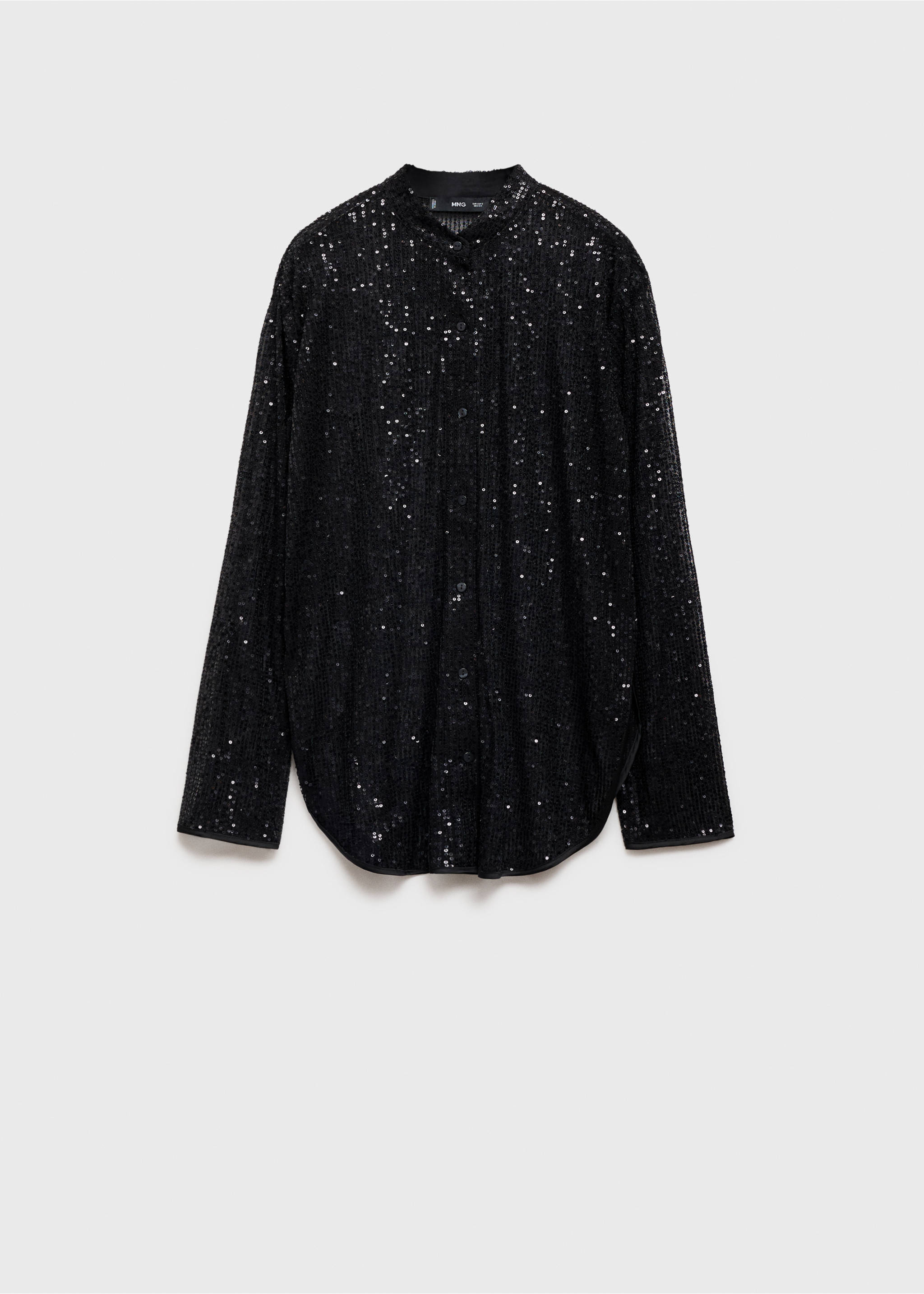 Semi-transparent sequined shirt - Article sans modèle, Noir. Ref: 77059067-00.