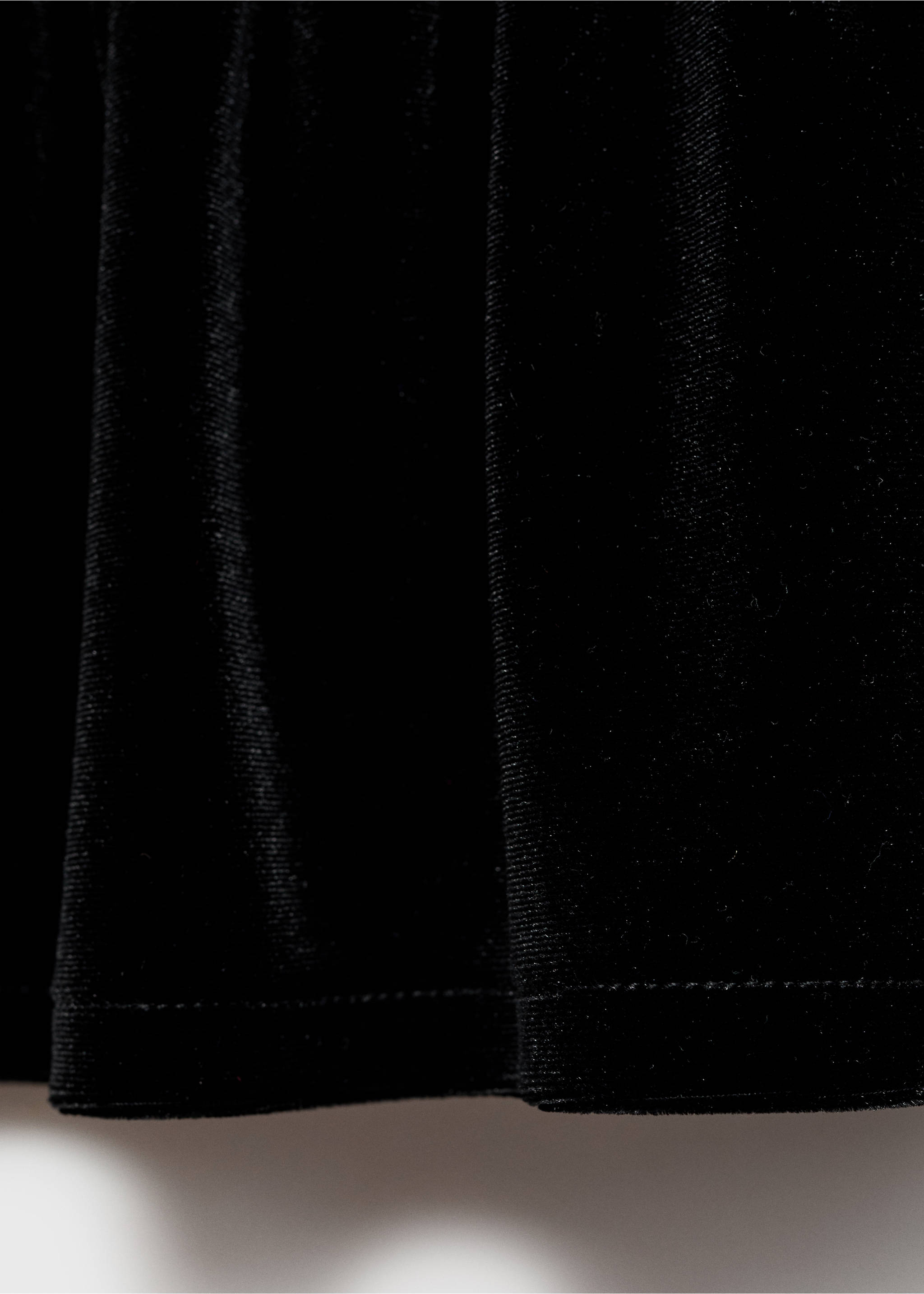 Velvet blouse with bows - Details of the article 0, Black. Ref: 77059068-00.