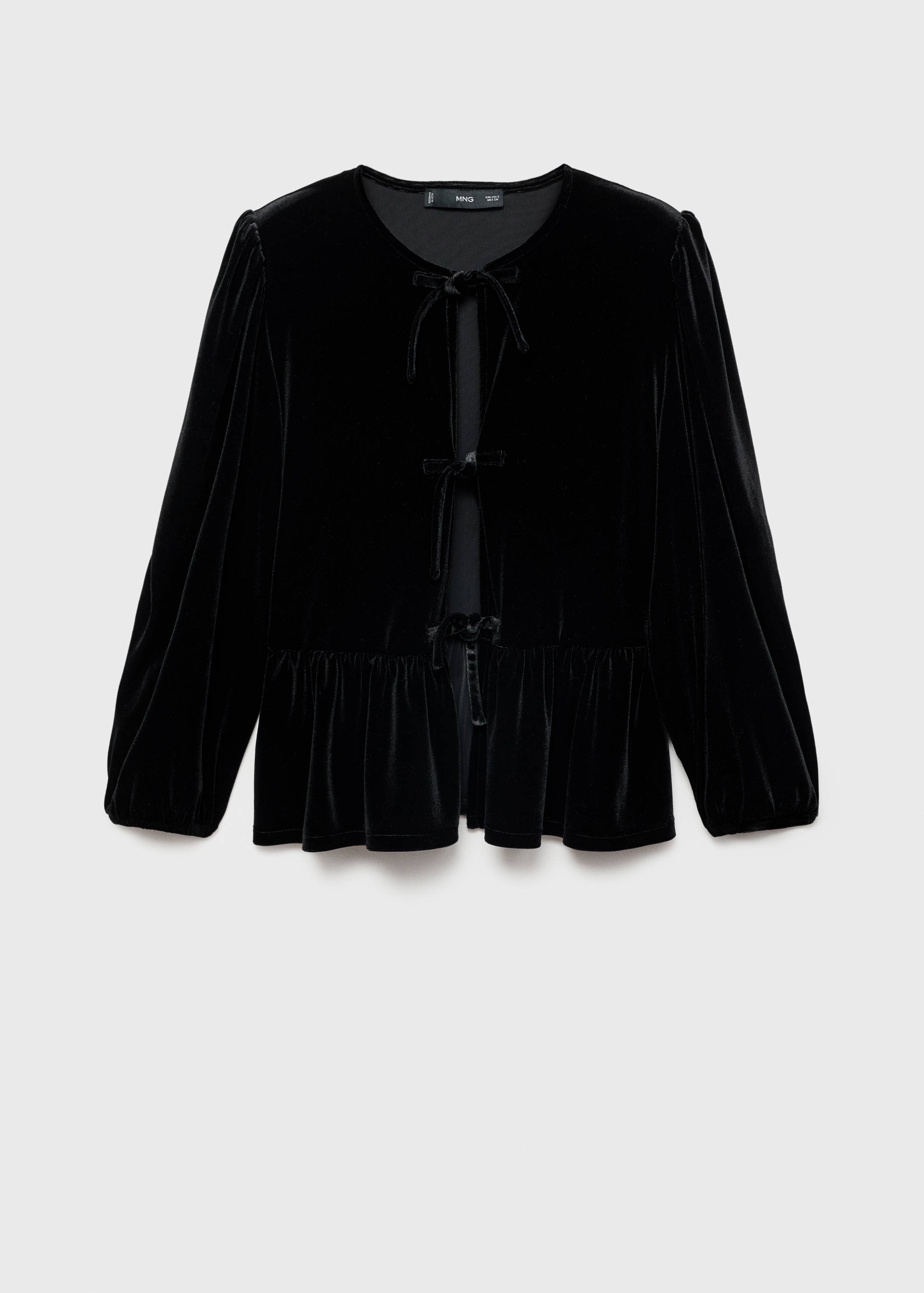 Velvet blouse with bows - Article without model