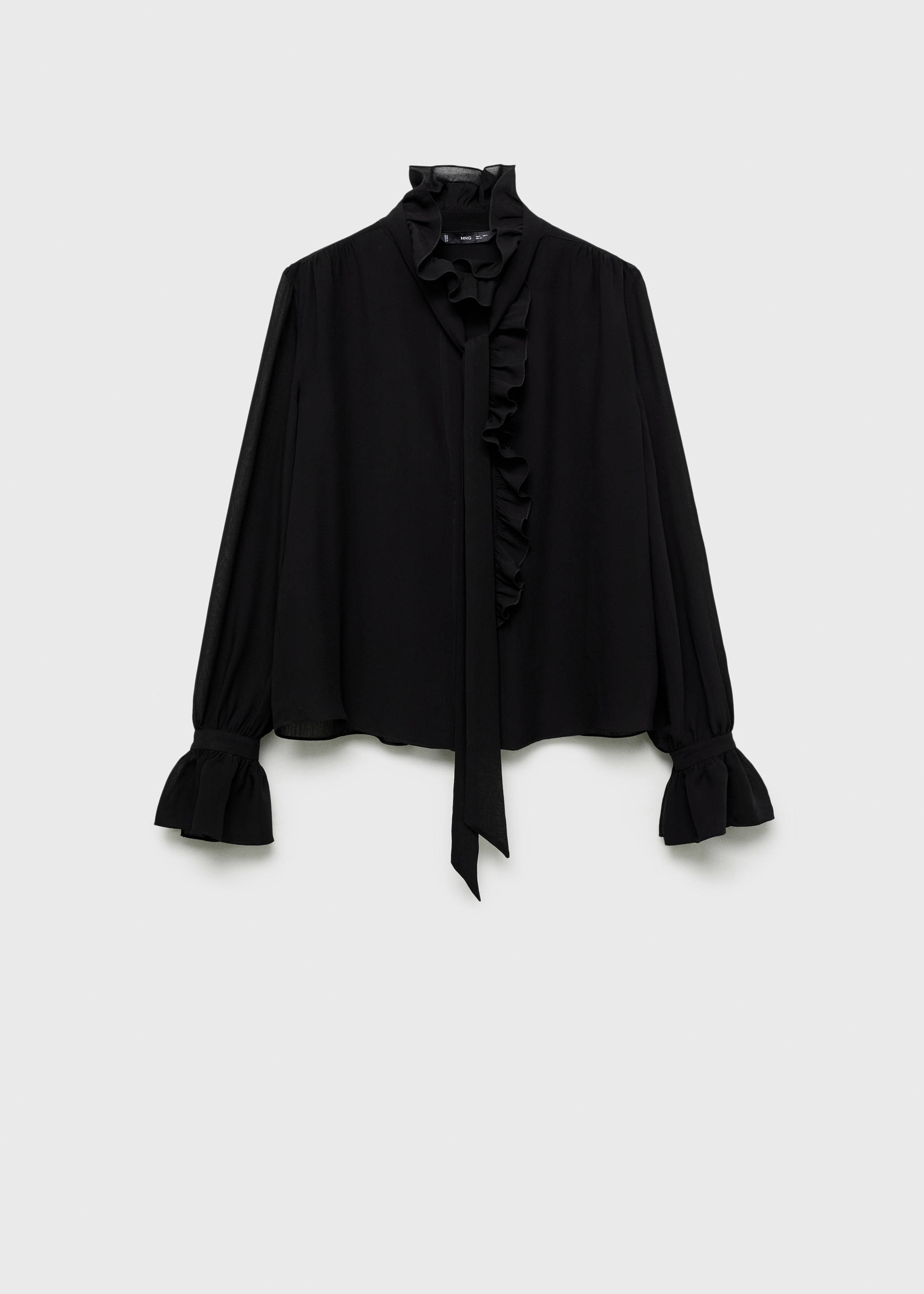 Magas nyakú fodros blúz - Termék modell nélkül