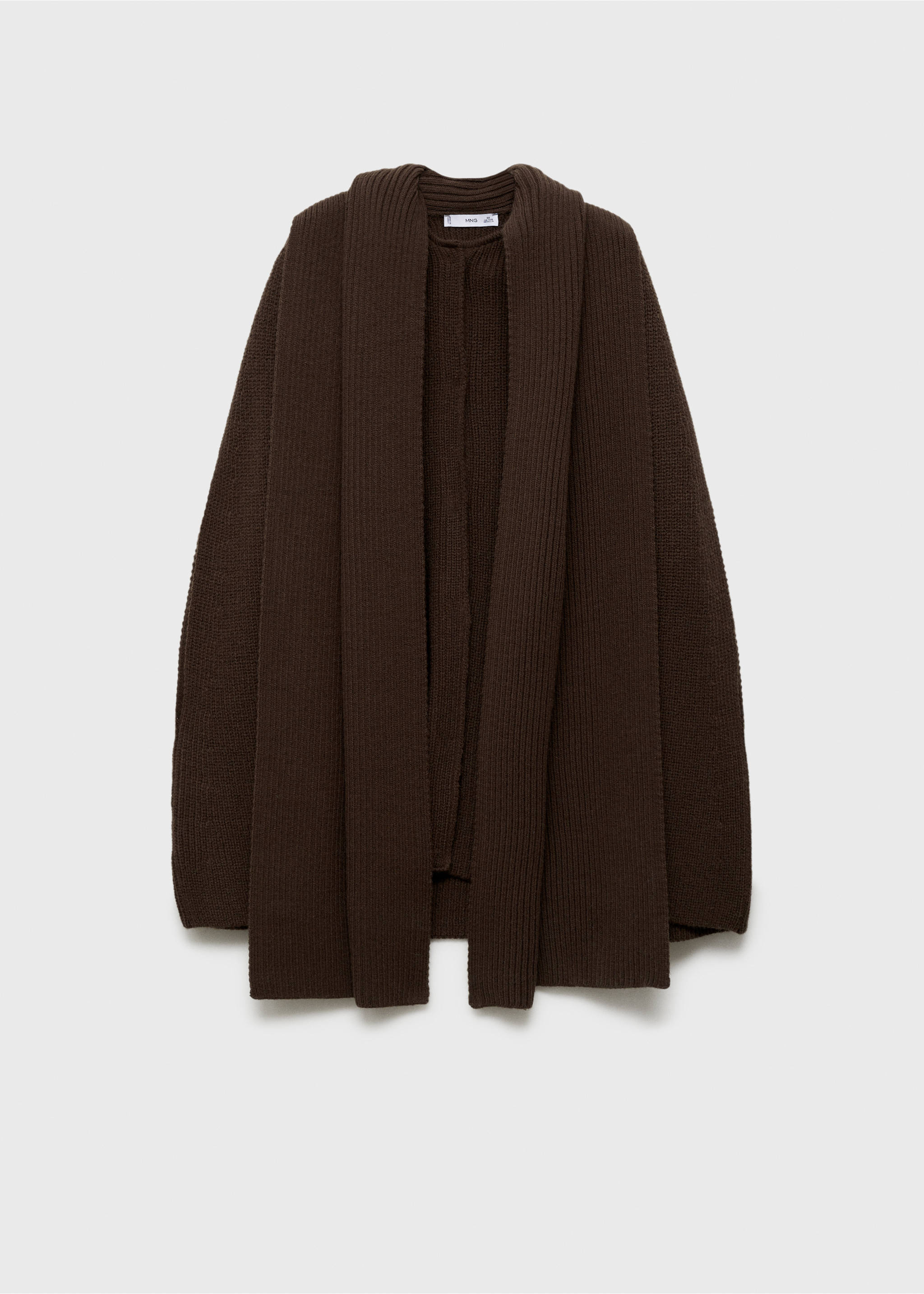 Cape-sjaal met knopen - Artikel zonder model, Chocoladebruin. Ref: 77059072-00.