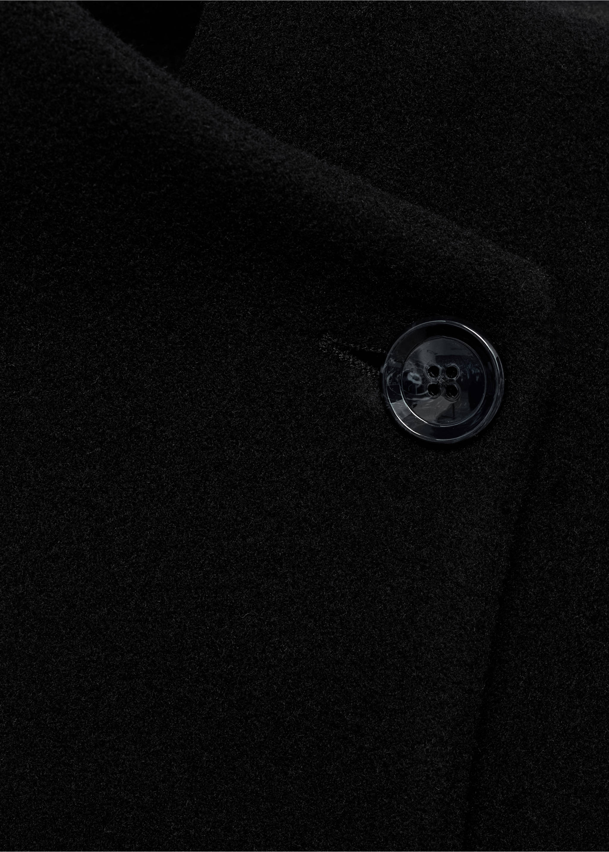 Turtleneck virgin wool coat - Details of the article 8, Black. Ref: 77059075-00.