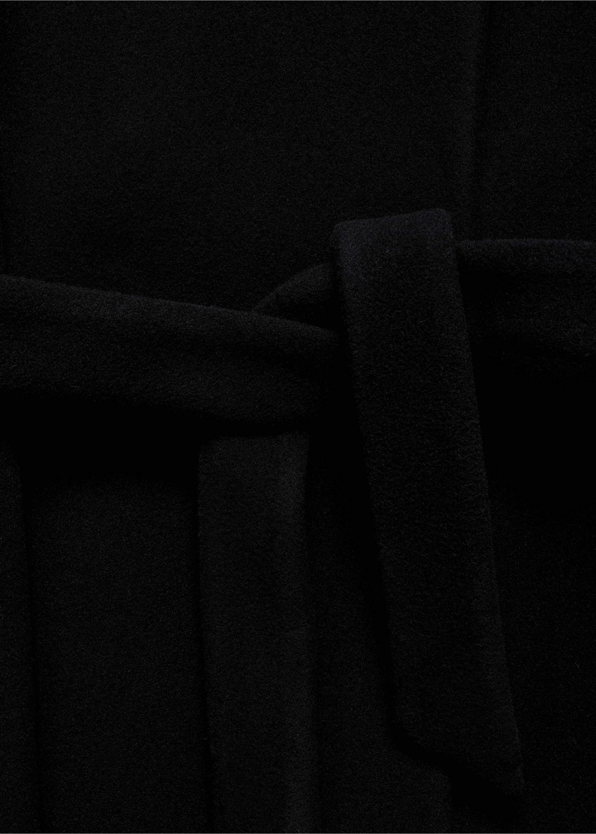 Turtleneck virgin wool coat - Details of the article 0, Black. Ref: 77059075-00.
