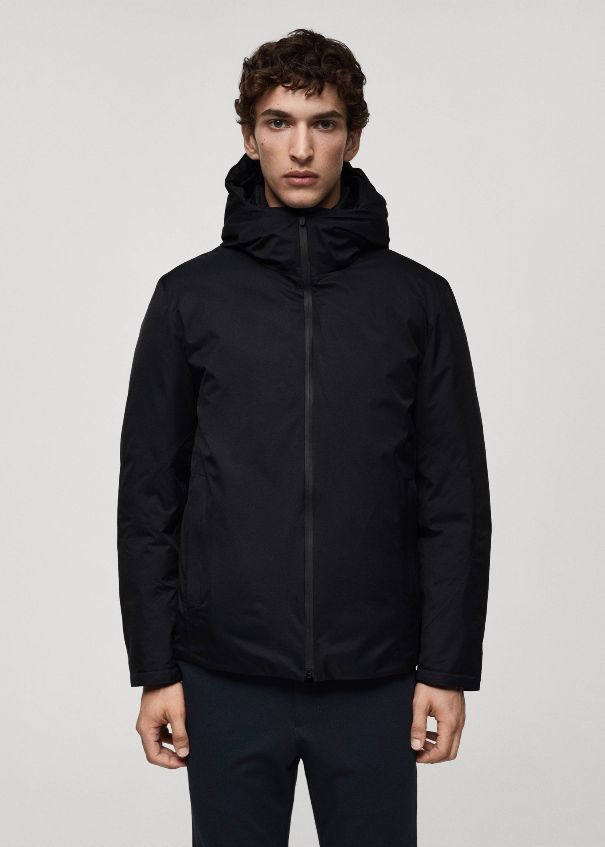 Thermoregulating padded waterproof anorak - Medium plane, Dark Navy. Ref: 77059227-00.