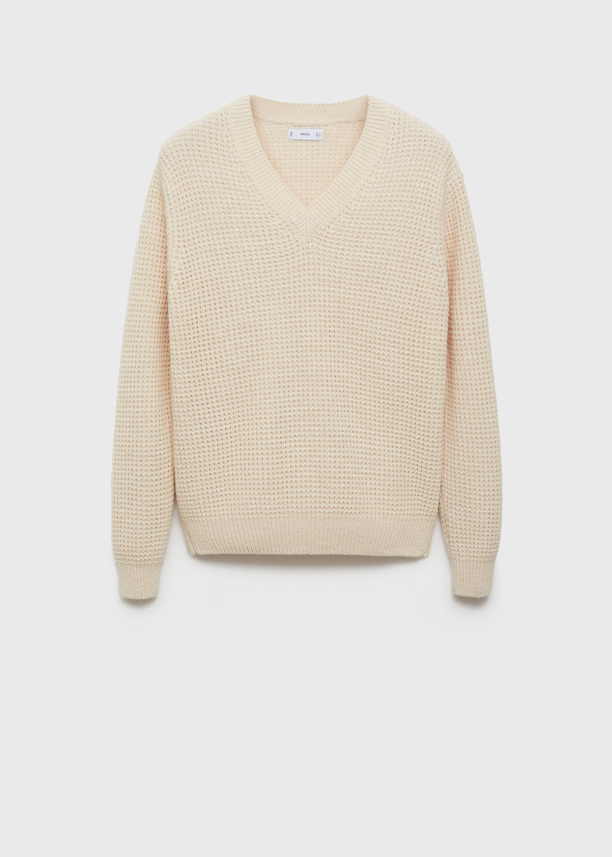 V-neck alpaca wool sweater - Article without model