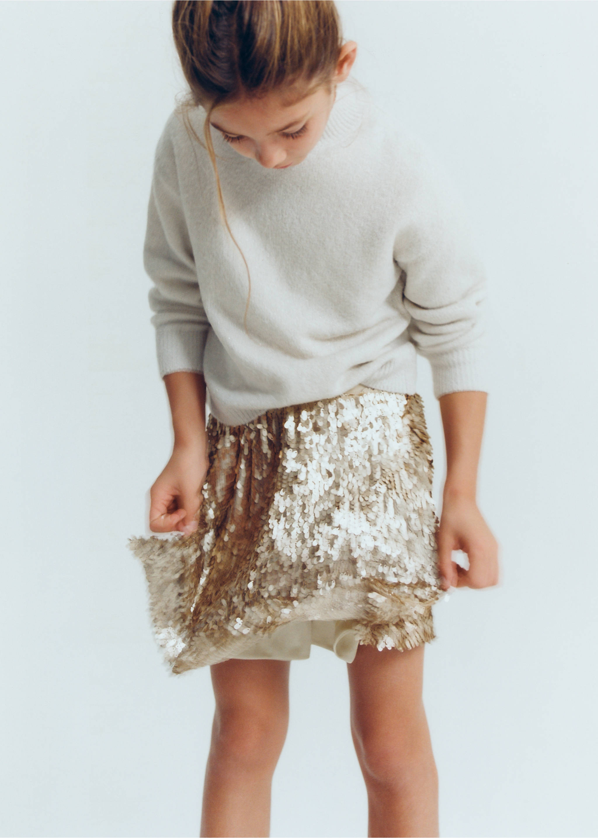 Golden sequin skirt - General plane, Gold. Ref: 77059235-00.