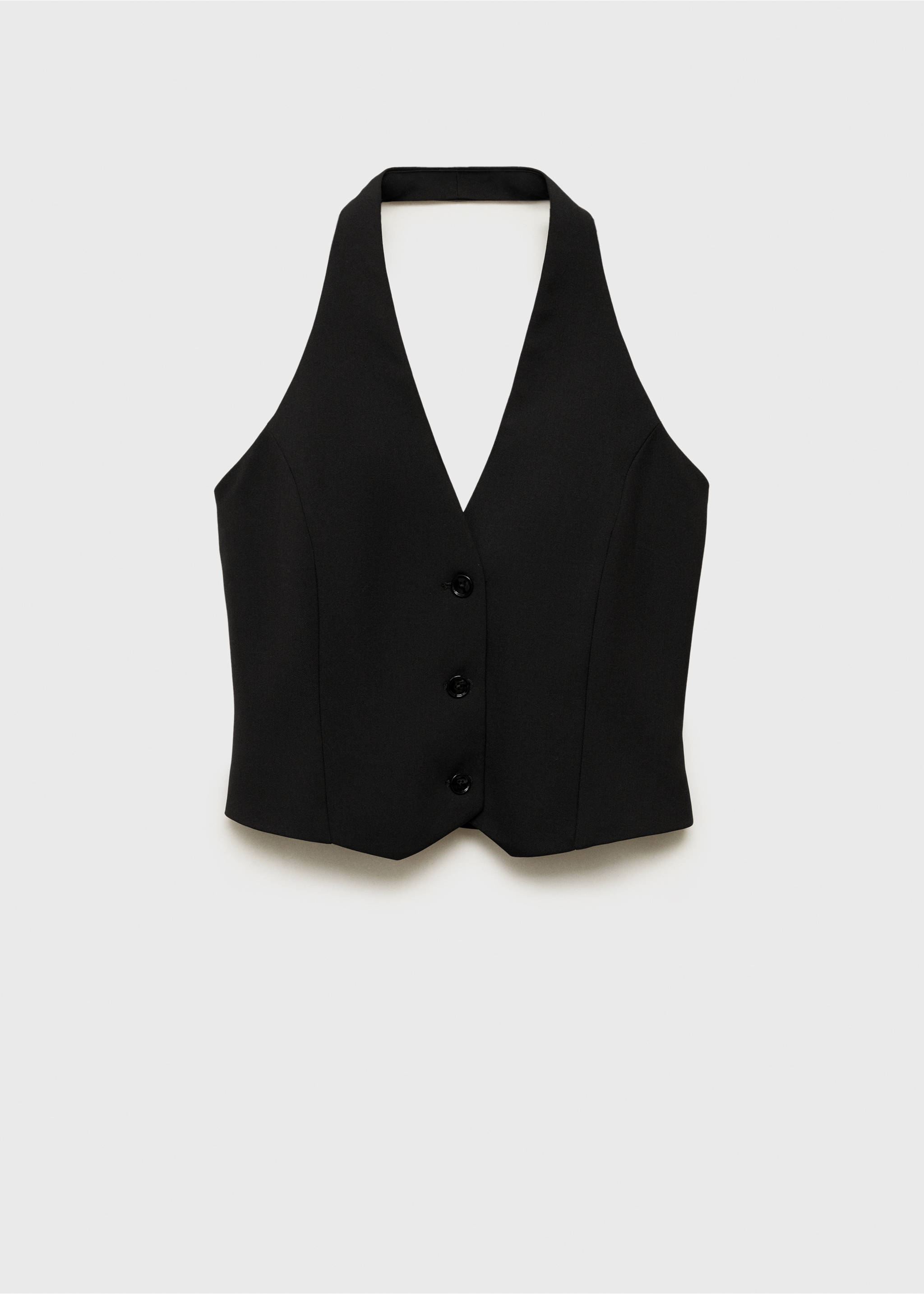 Halter suit waistcoat - Article without model, Black. Ref: 77059239-00.