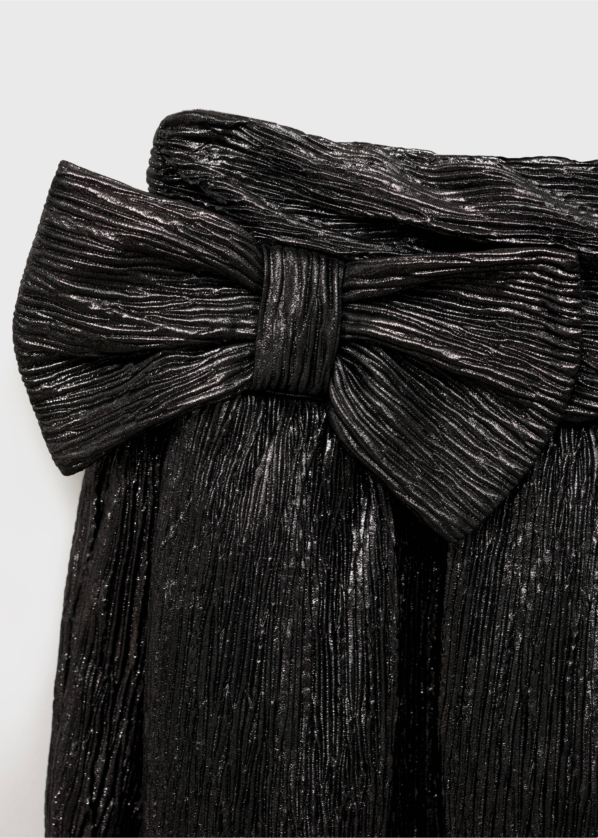 Metallic bow skirt - Details of the article 8, Silver. Ref: 77059242-00.