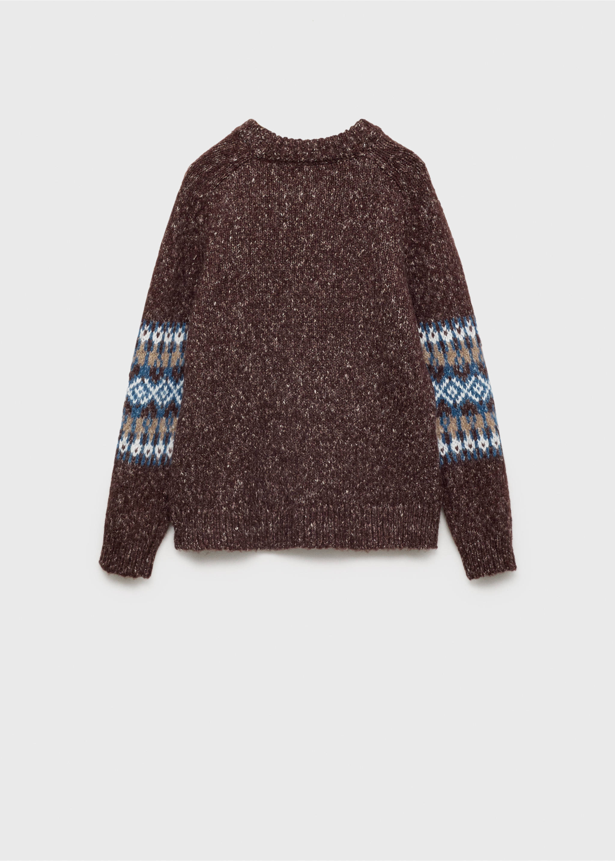 Jacquard knitted sweater - Reverse of the article, Maroon. Ref: 77059243-00.