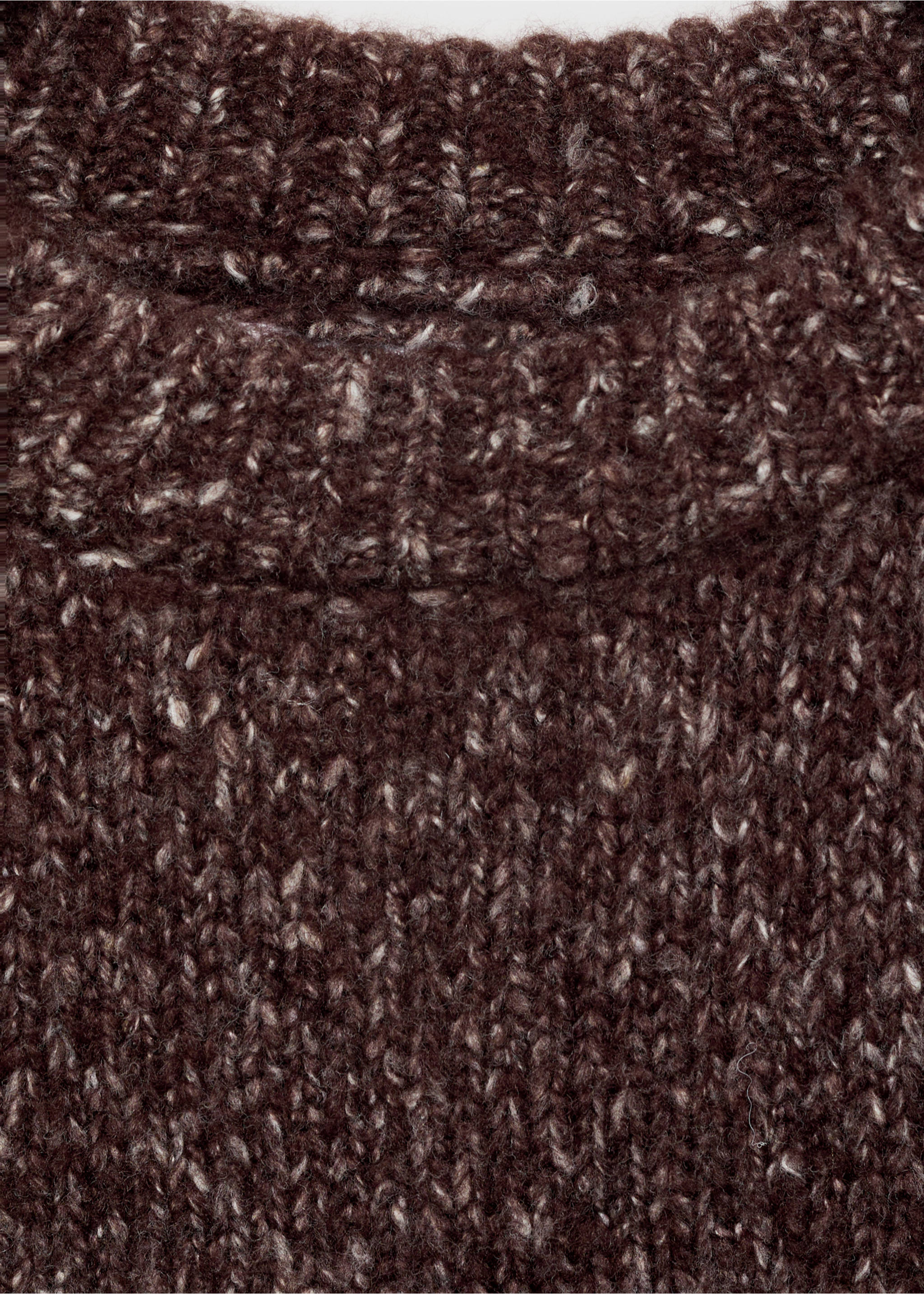 Jacquard knitted sweater - Details of the article 8, Maroon. Ref: 77059243-00.