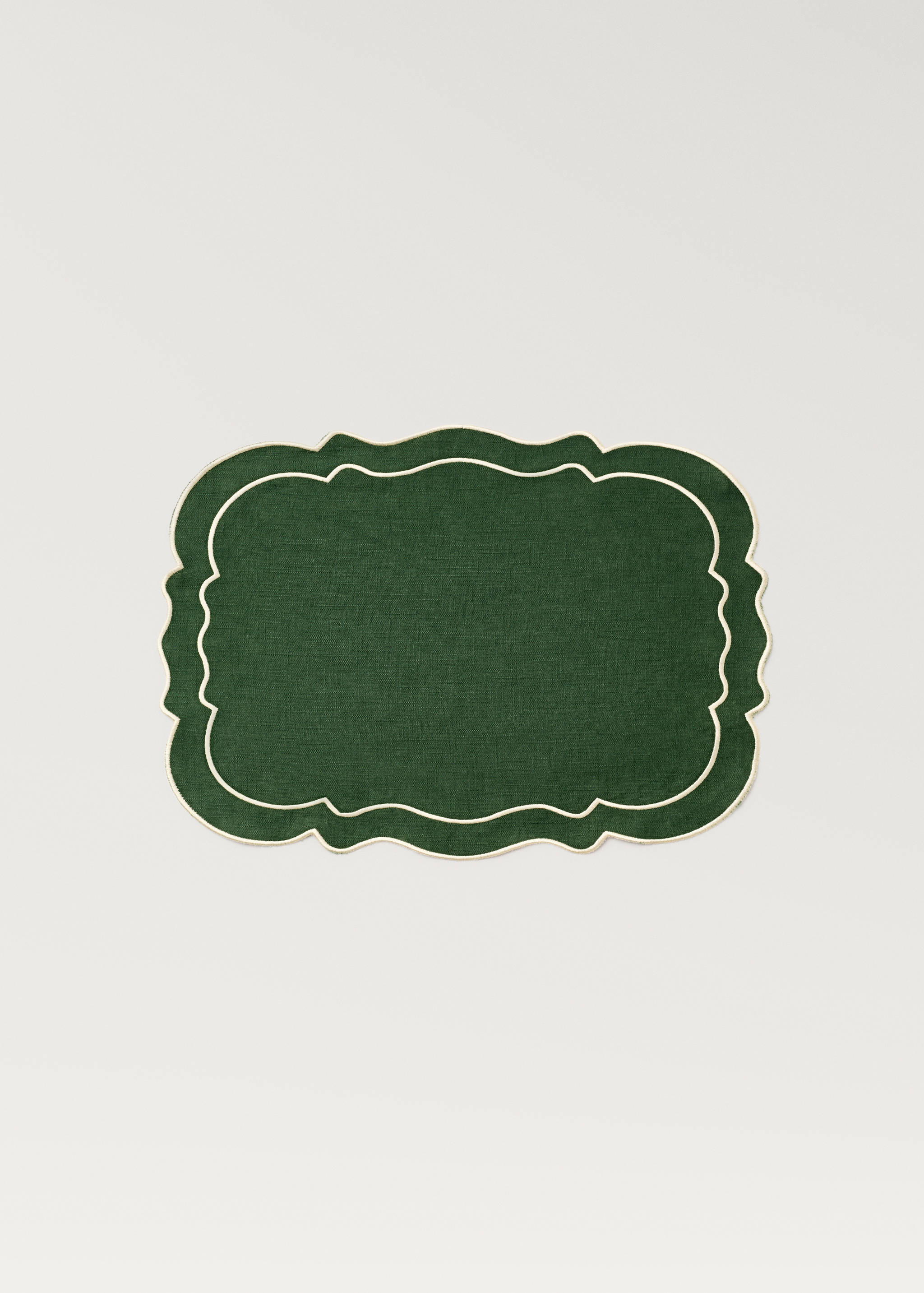Linen placemat with embroidered trim - Article without model