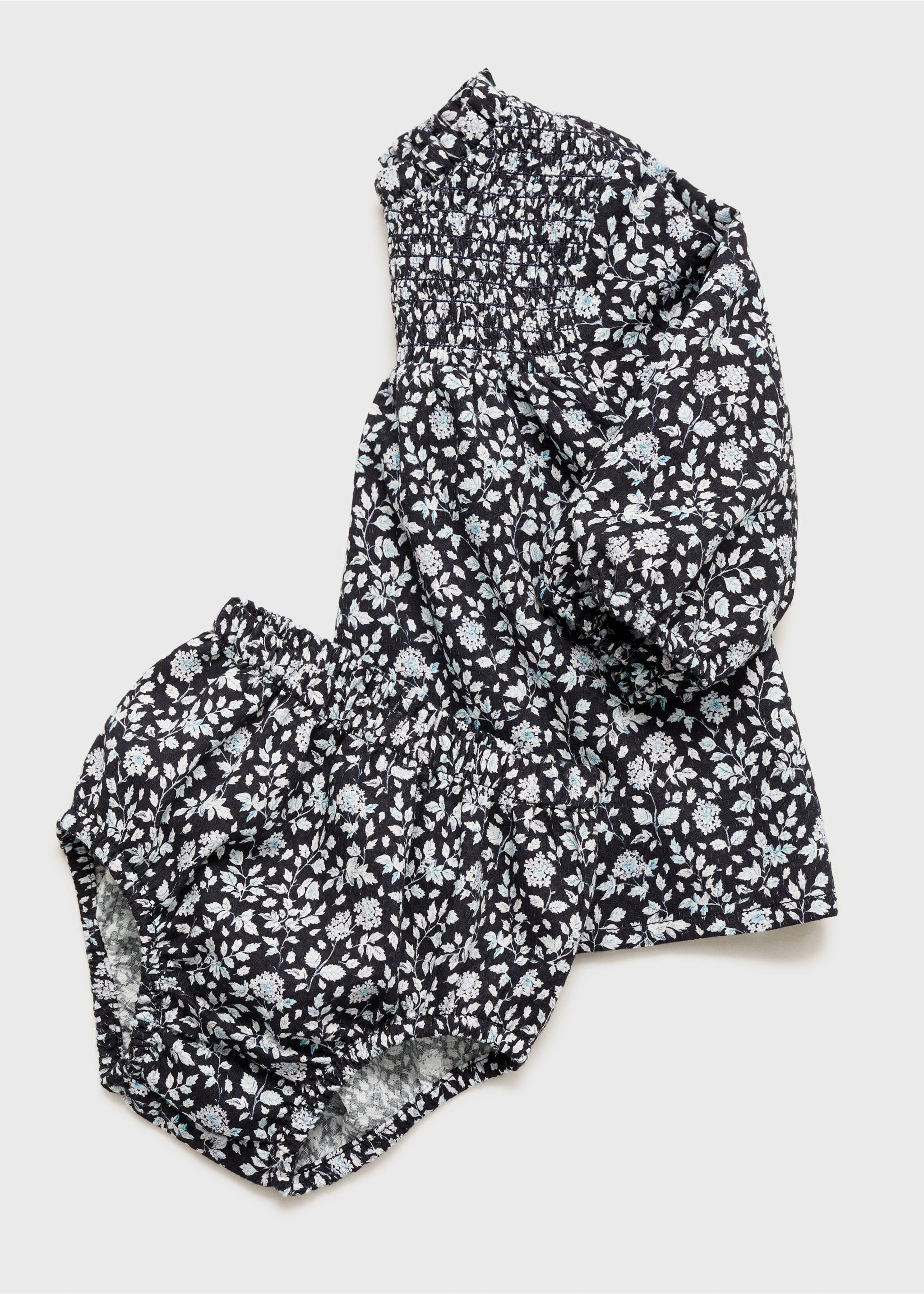 Printed dress and nappy cover - Details of the article 0, Dark Navy. Ref: 77059606-00.