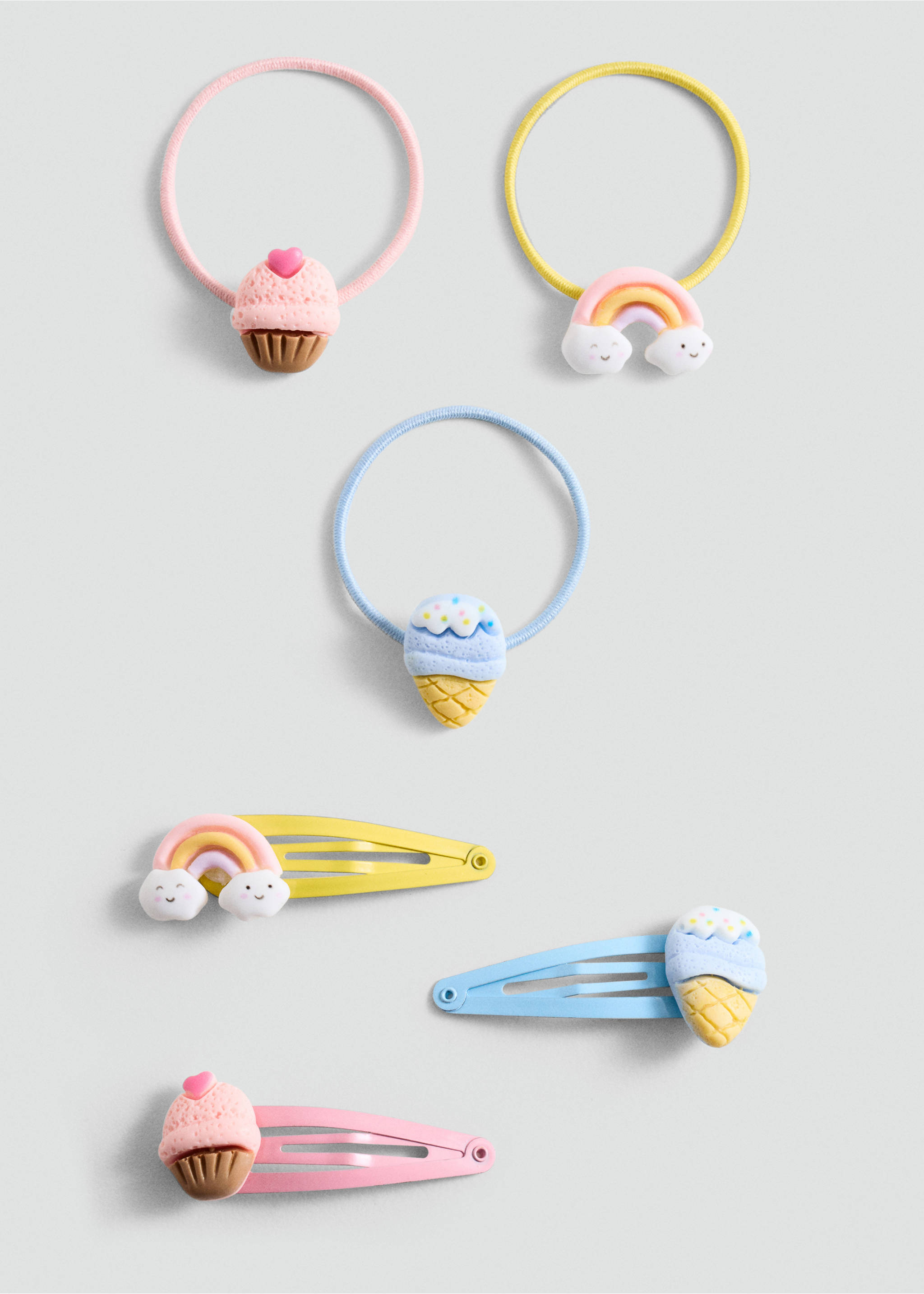 Pack of rubber bands and clips - Article without model, Pink. Ref: 77060326-00.