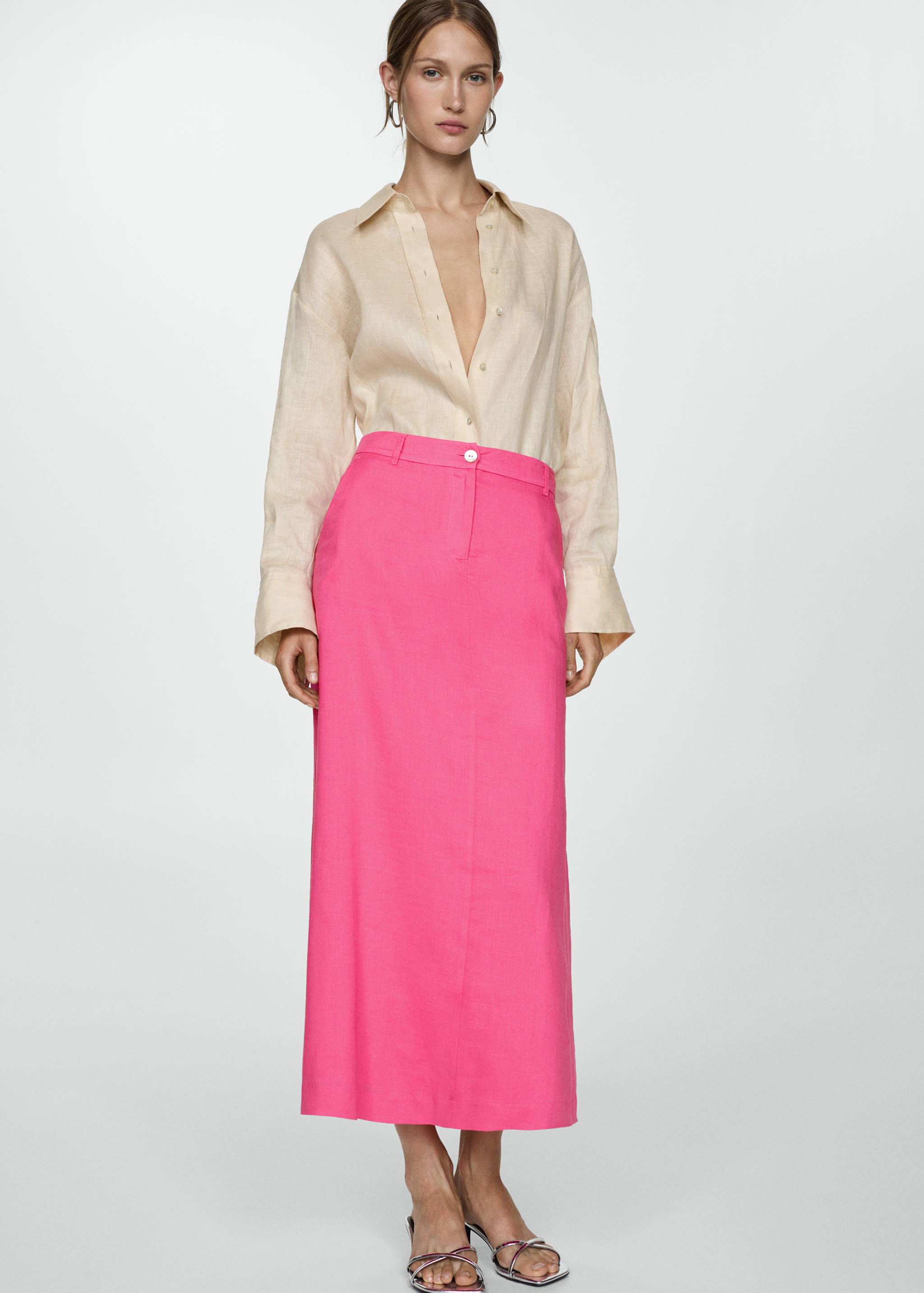 Long lyocell skirt - Details of the article 2
