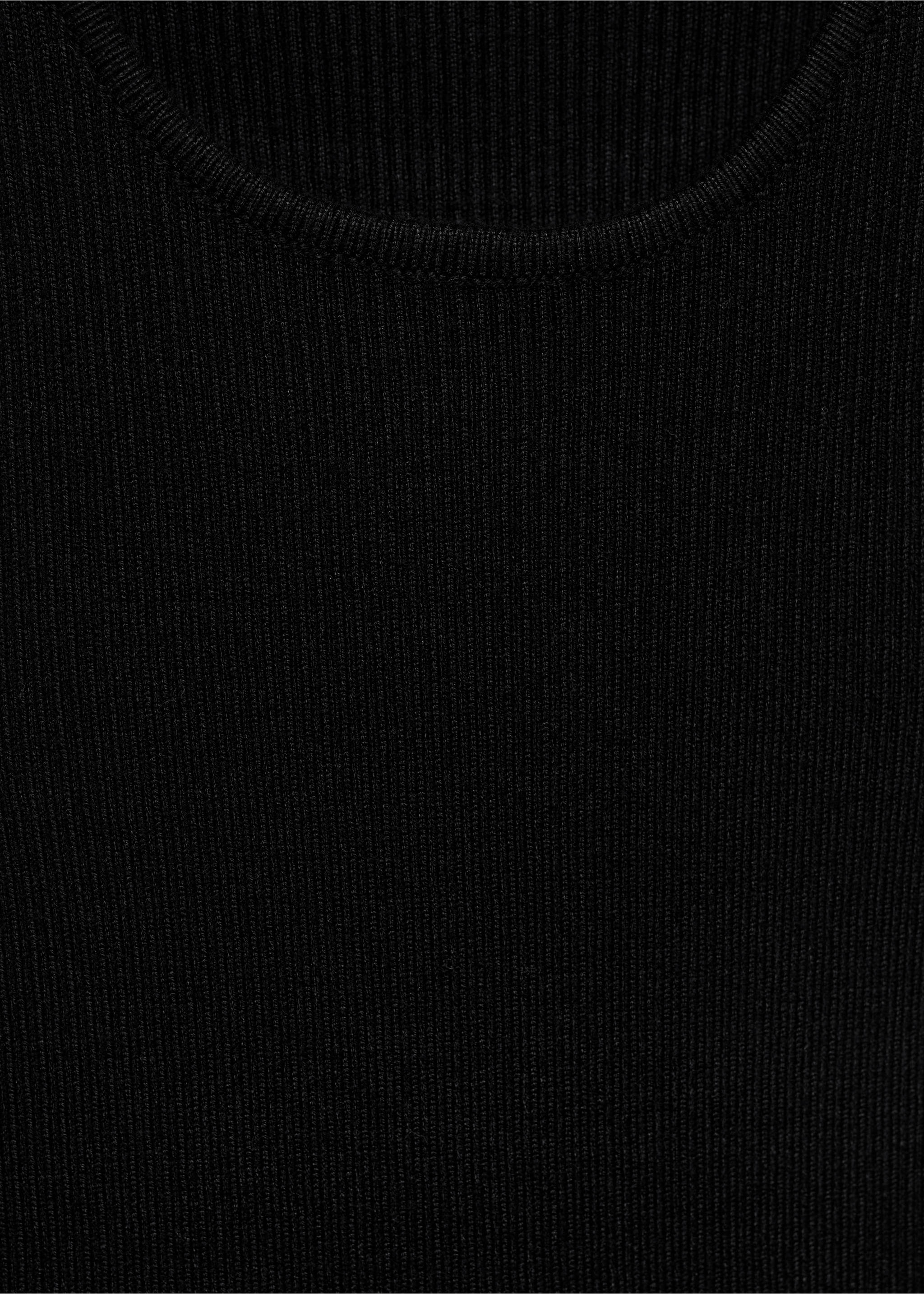 Short knitted dress - Details of the article 8, Black. Ref: 77060335-00.