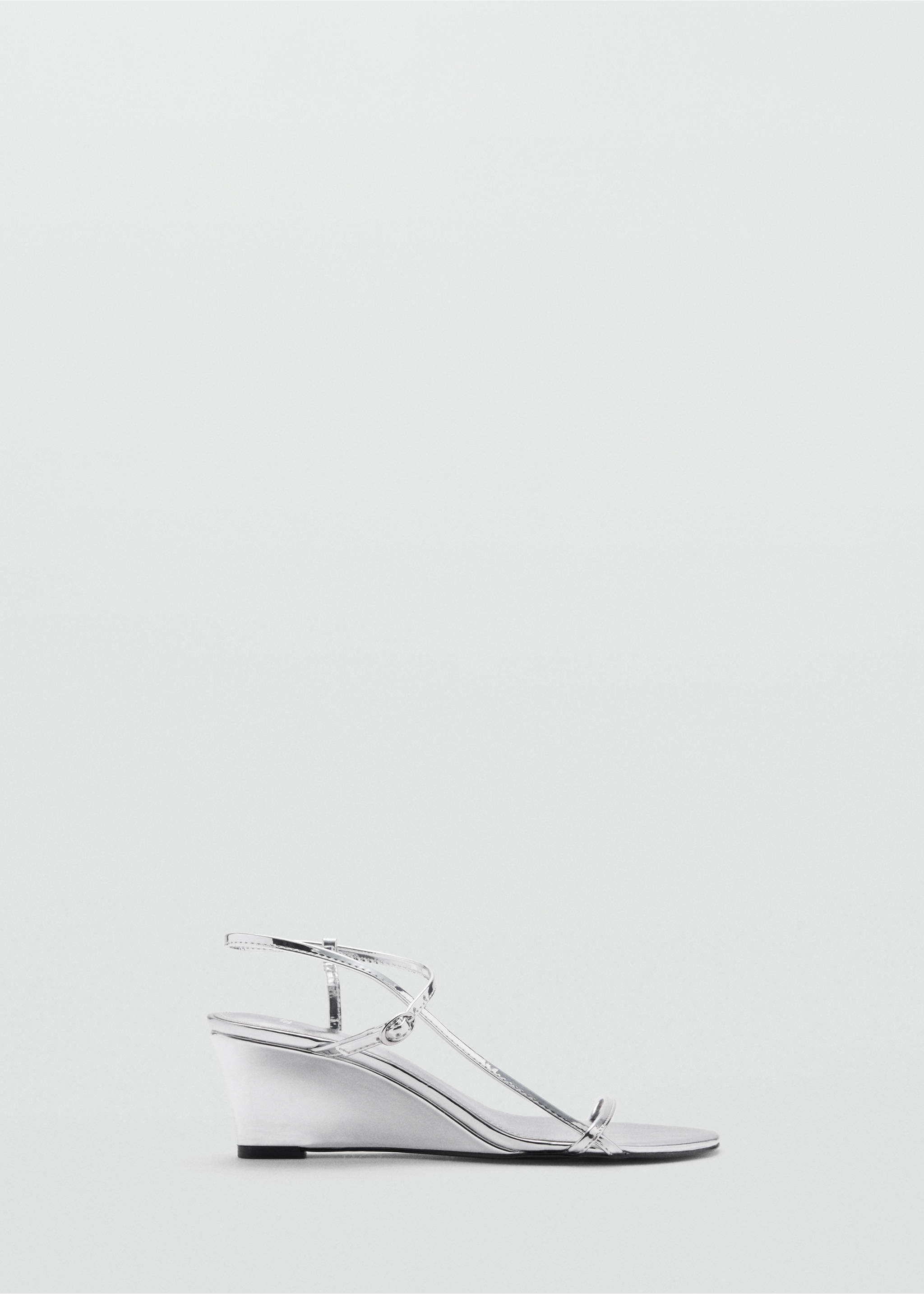 Metallic heel sandals - Article without model, Silver. Ref: 77060336-00.