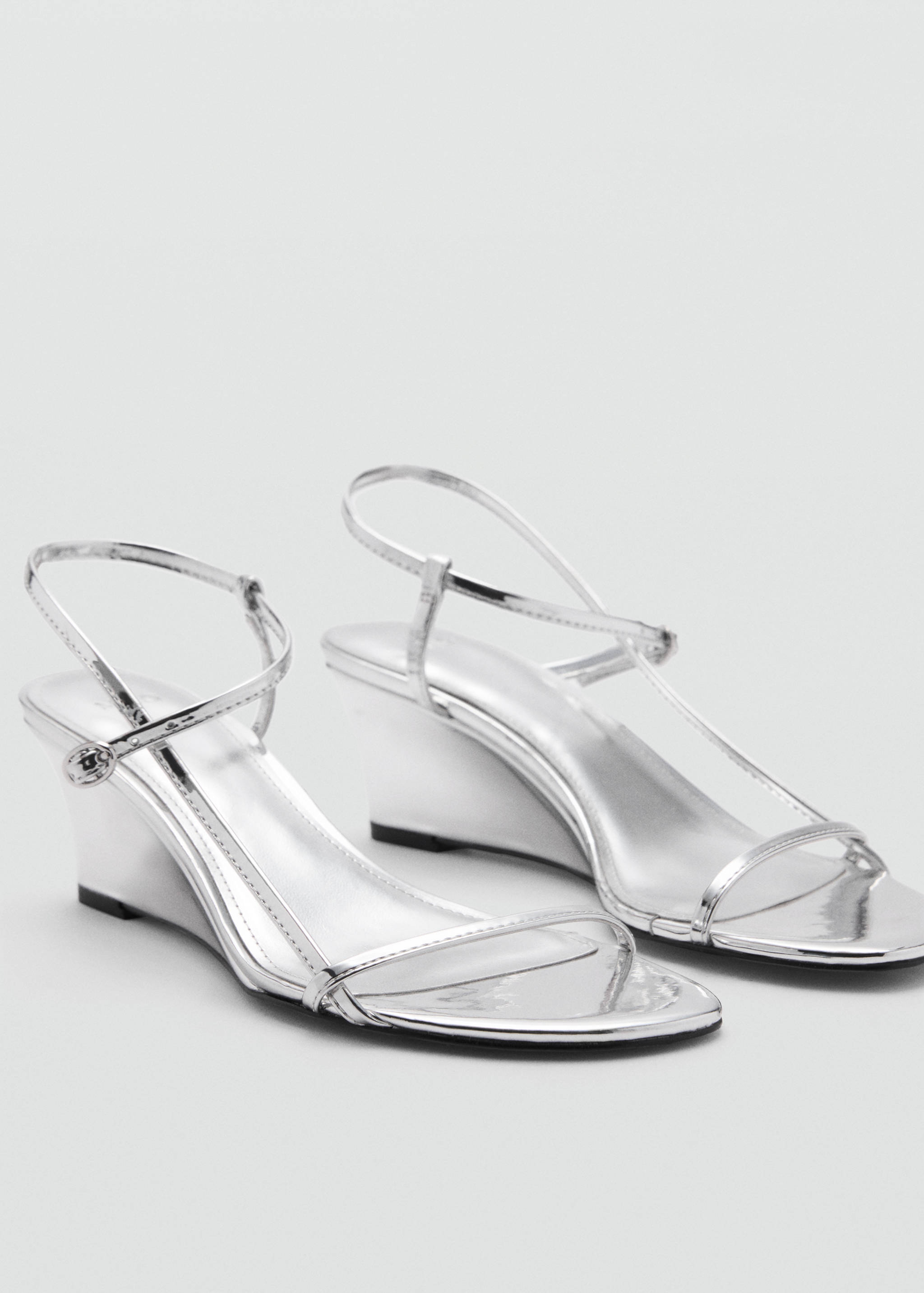 Metallic heel sandals - Medium plane