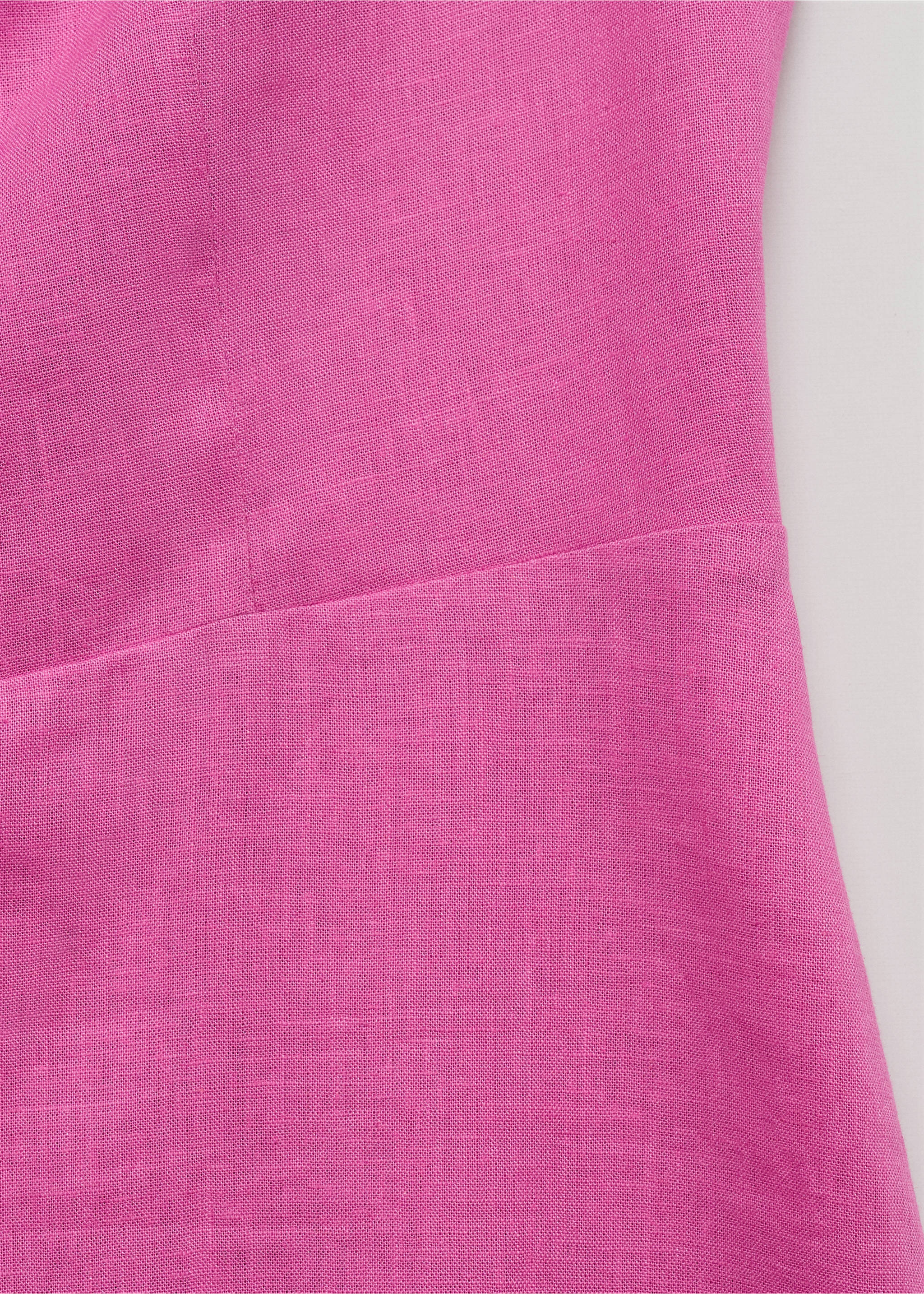 Leinenkleid mit Bateau-Ausschnitt - Detail des Artikels 0, Hellrosa. Ref: 77060343-00.