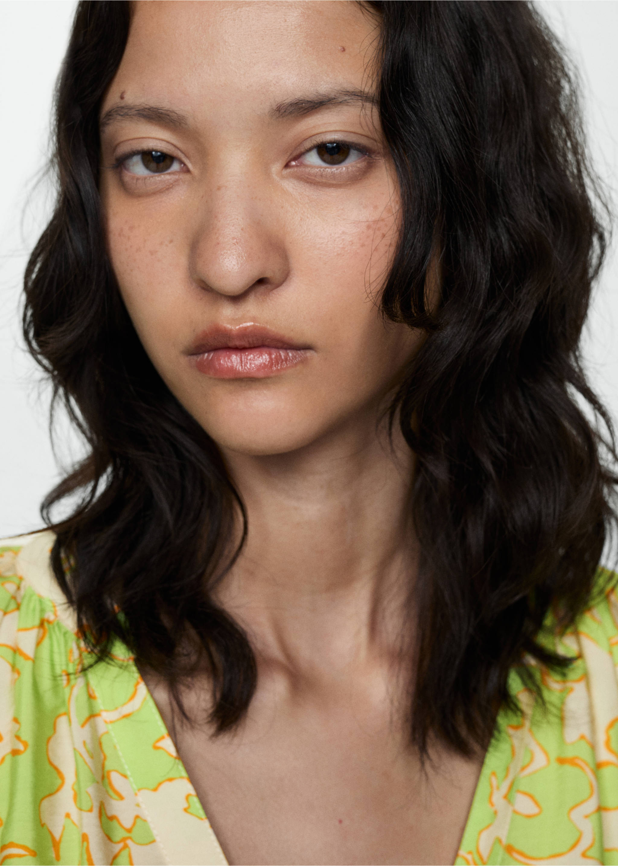 Robe imprimée à nœud - Détail de l'article 1, Citron vert. Ref: 77060344-00.