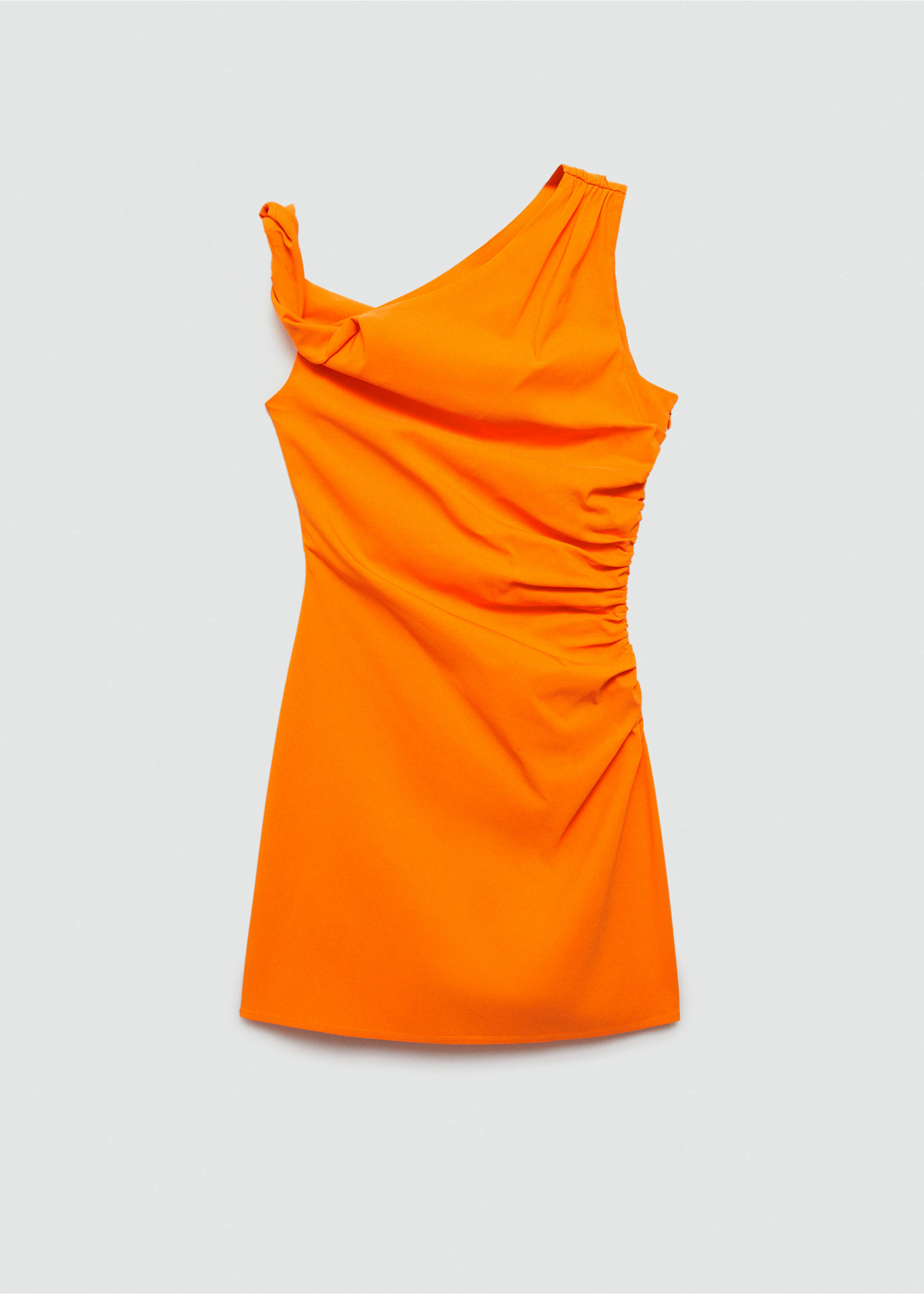 Asymmetrical pleated dress - Article without model, Orange. Ref: 77060349-00.