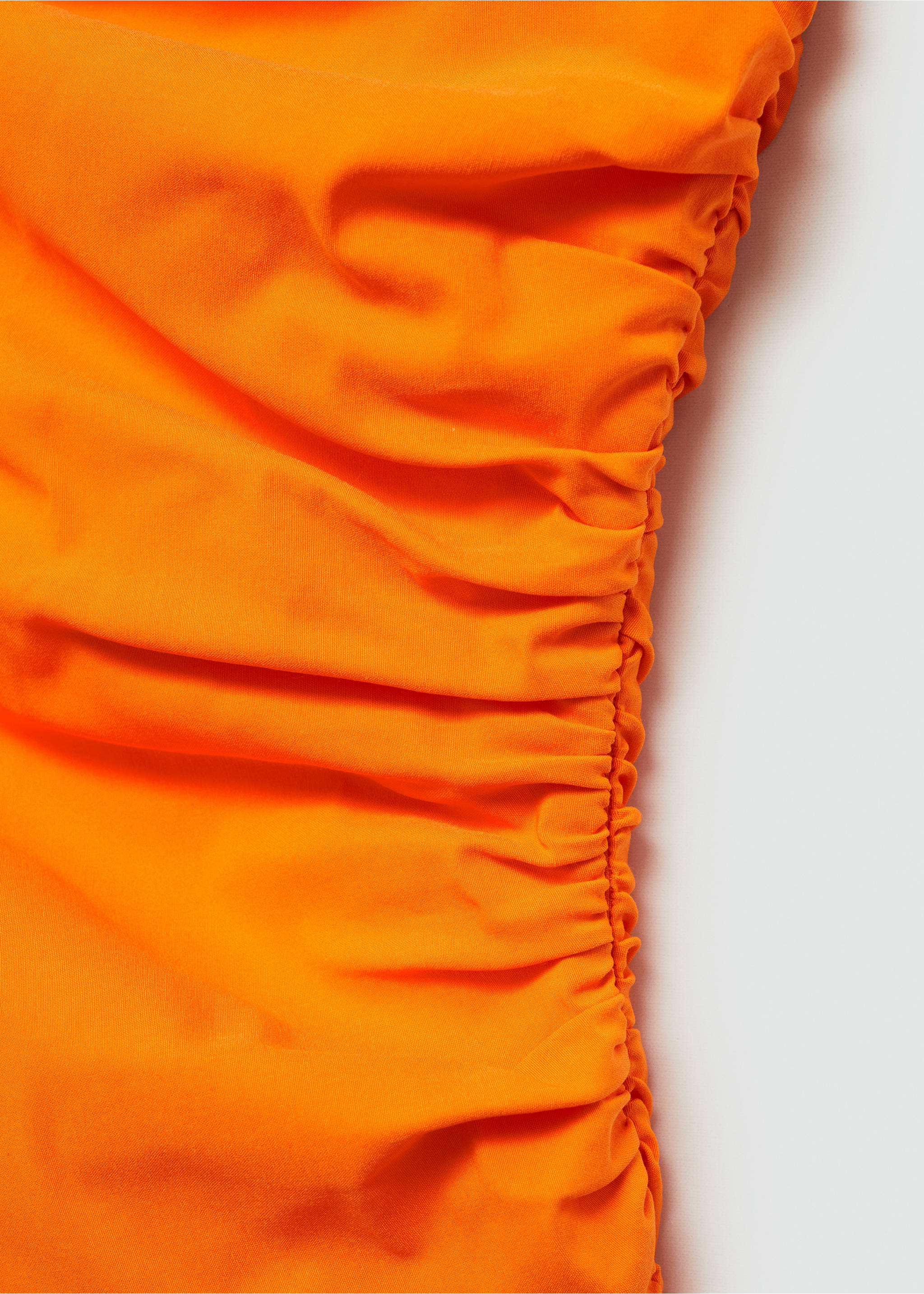 Asymmetrical pleated dress - Details of the article 0, Orange. Ref: 77060349-00.