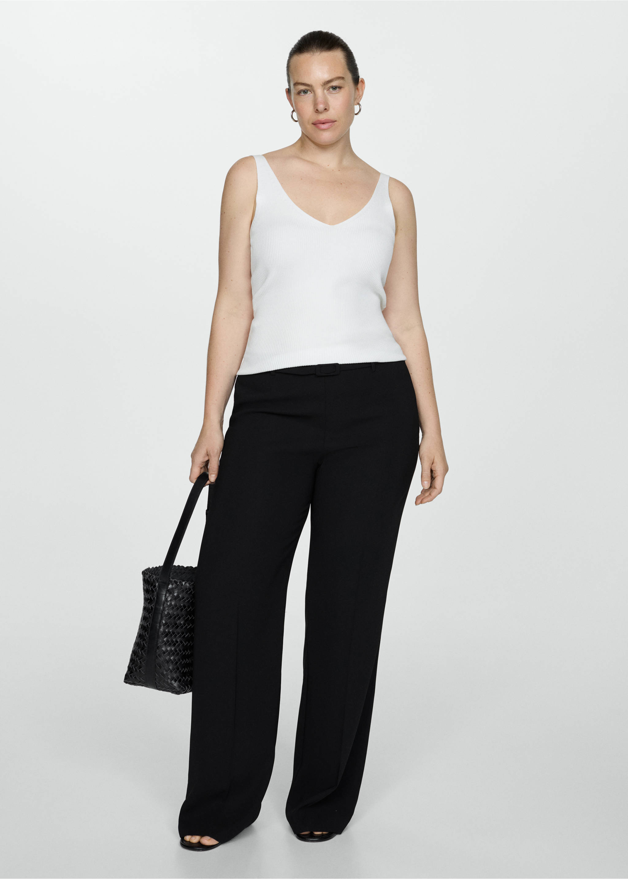 Top na ramiączkach z dzianiny - Szczegóły artykułu 3, Kremowy / écru. Ref: 77060353-00.