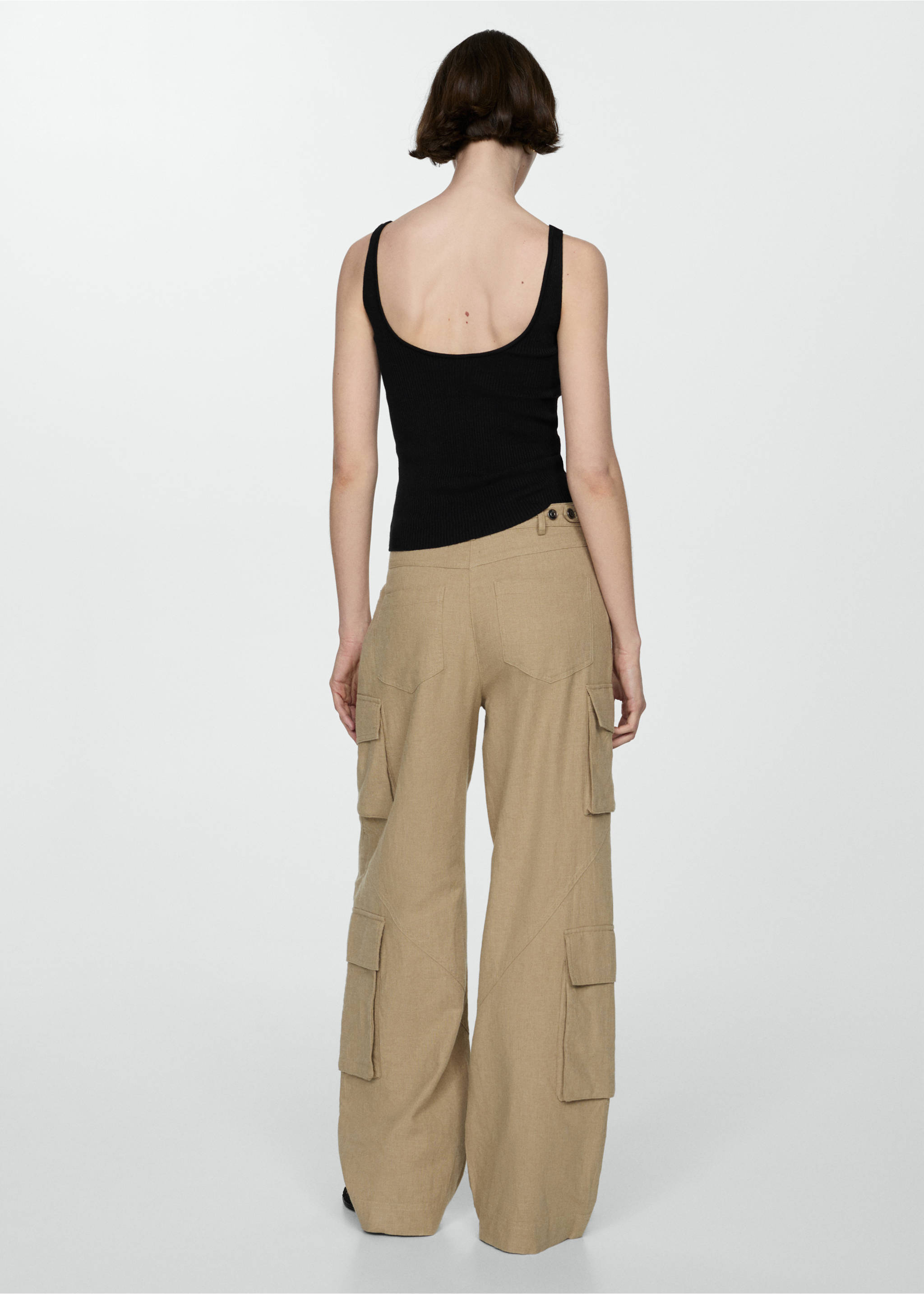 Top maille bretelles - Verso de l’article, Noir. Ref: 77060353-00.