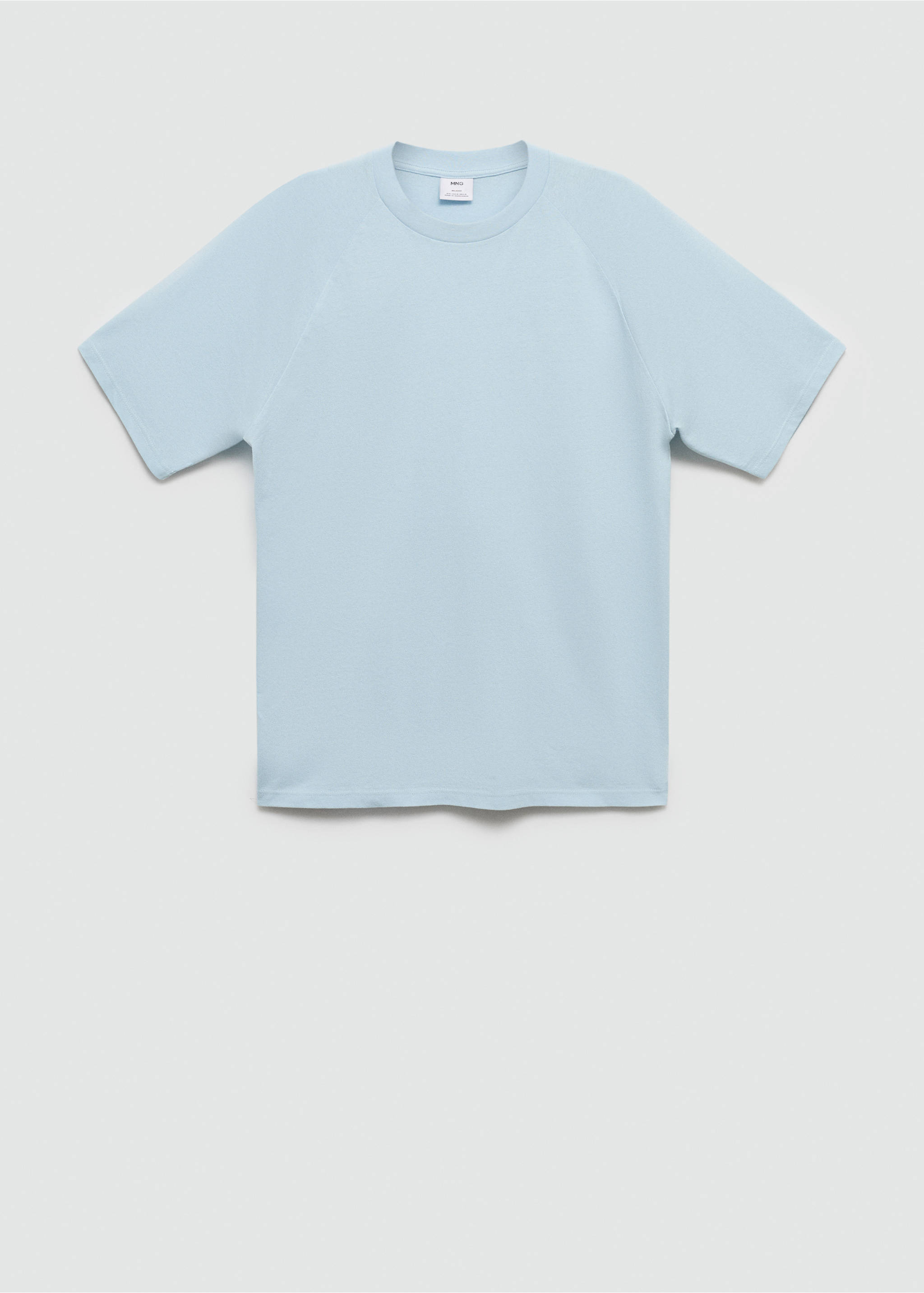 Tricou bumbac relaxed fit - Articol fără model, Albastru celest. Ref: 77060356-00.