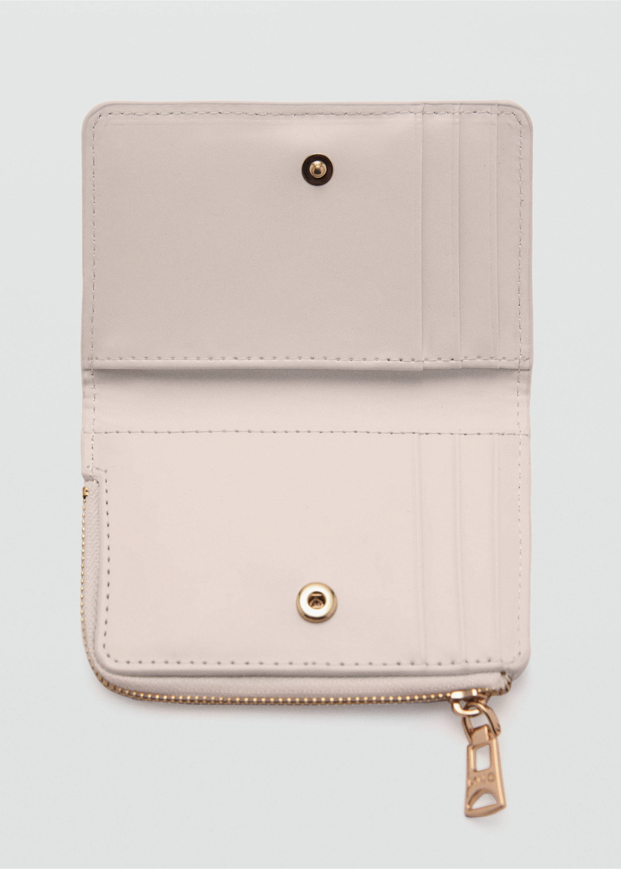 Bitlletera efecte saffiano - Detall de l'article 1, Blanc trencat. Ref: 77060373-00.