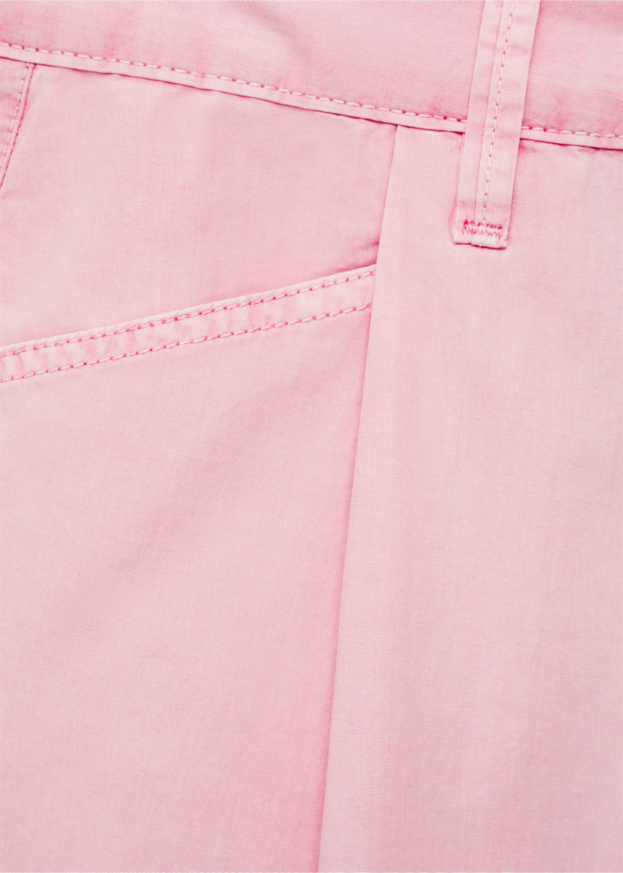 Straight-fit denim shorts - Details of the article 8, Pastel Pink. Ref: 77060377-00.