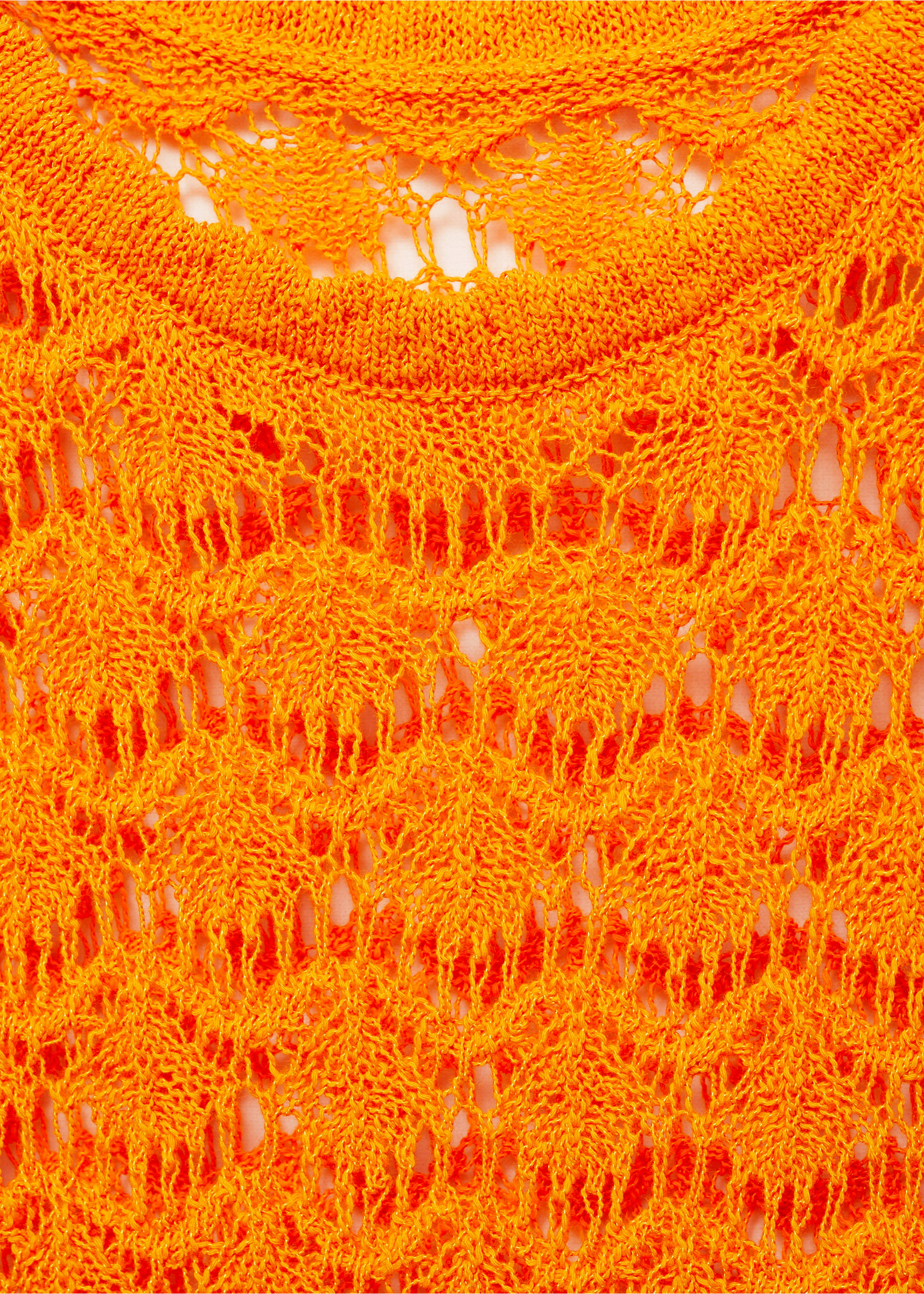 Crochet short dress - Details of the article 8, Orange. Ref: 77060379-00.