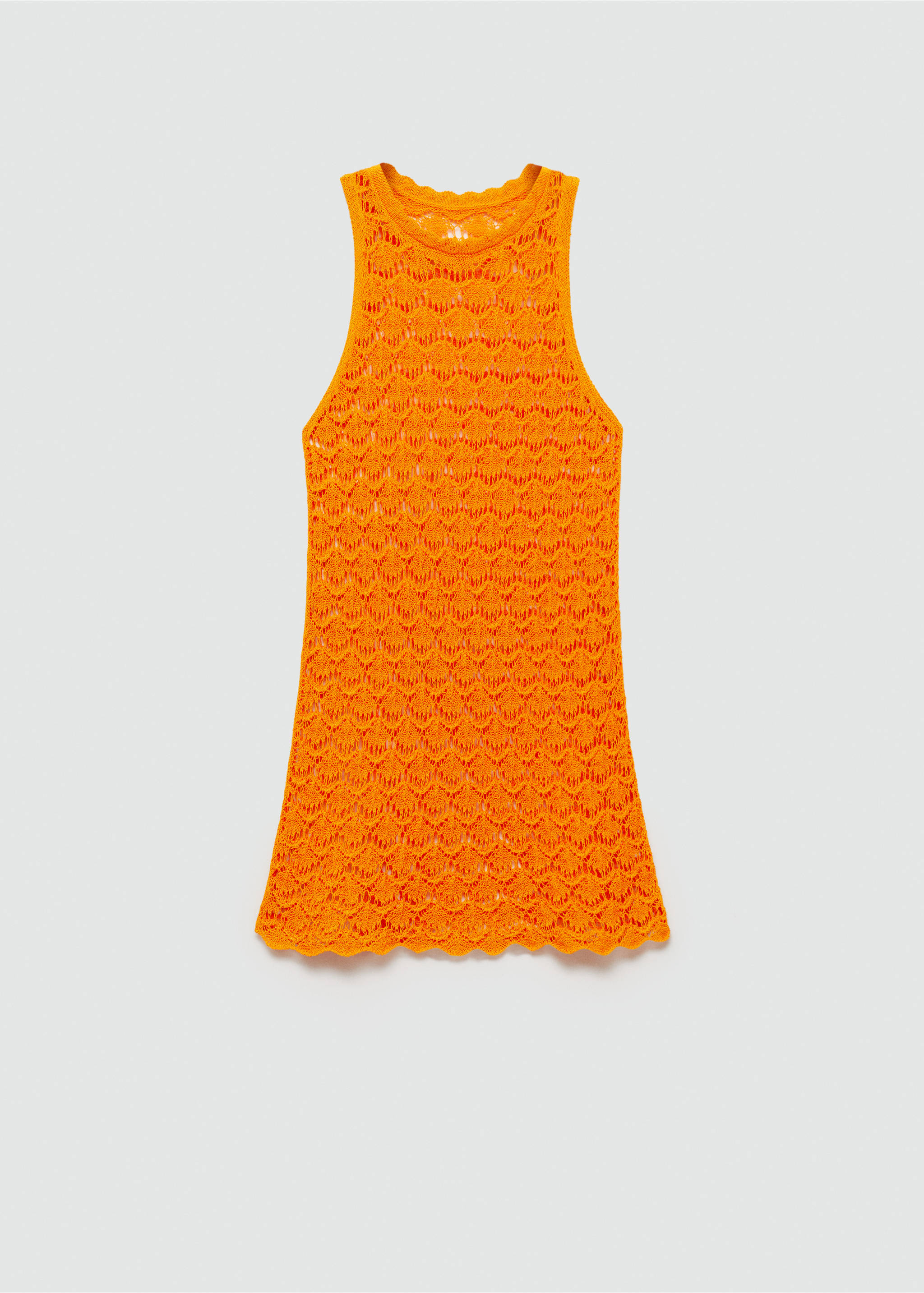 Crochet short dress - Article without model, Orange. Ref: 77060379-00.