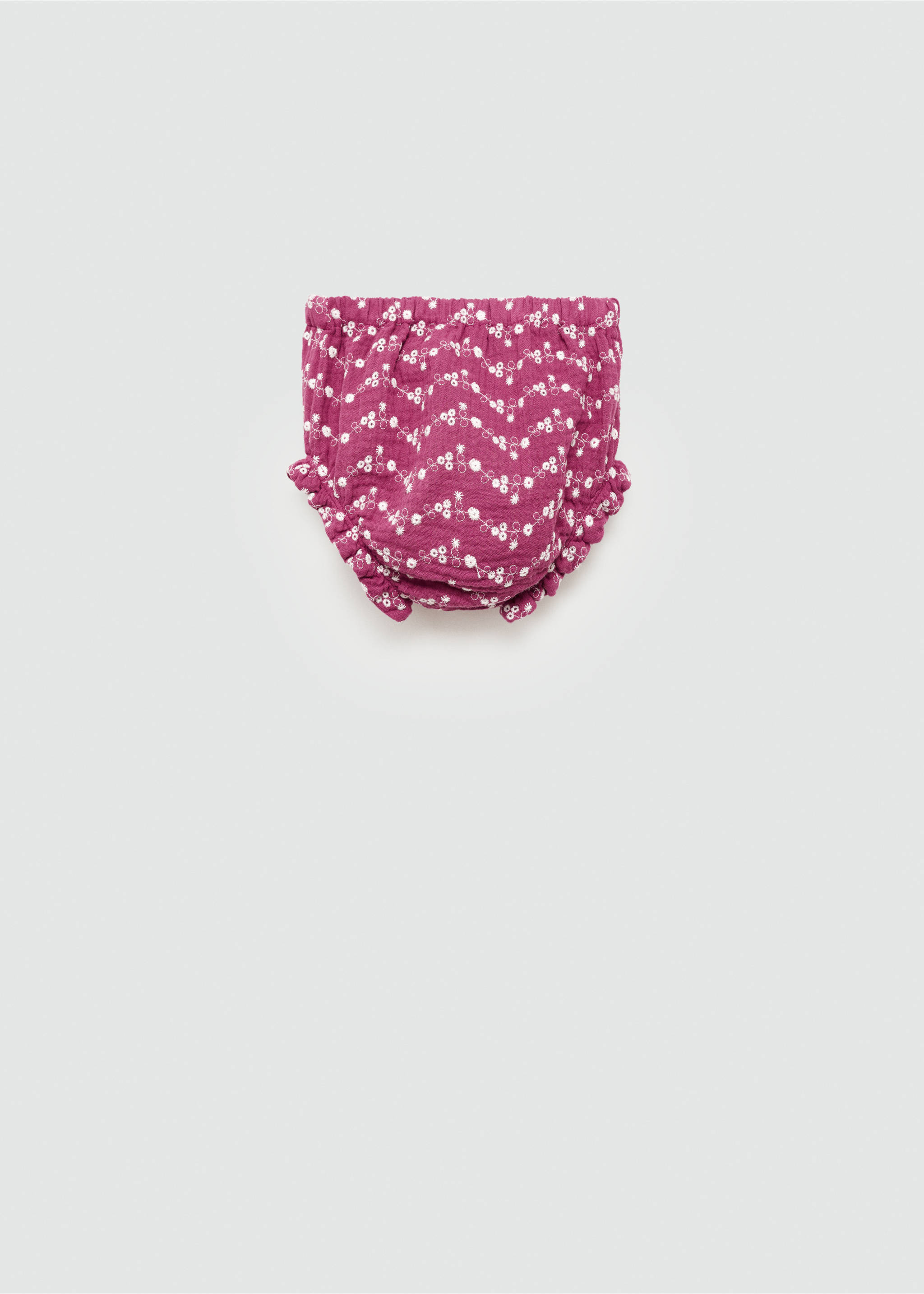 Floral embroidered shorts - Reverse of the article, Wine. Ref: 77060381-00.