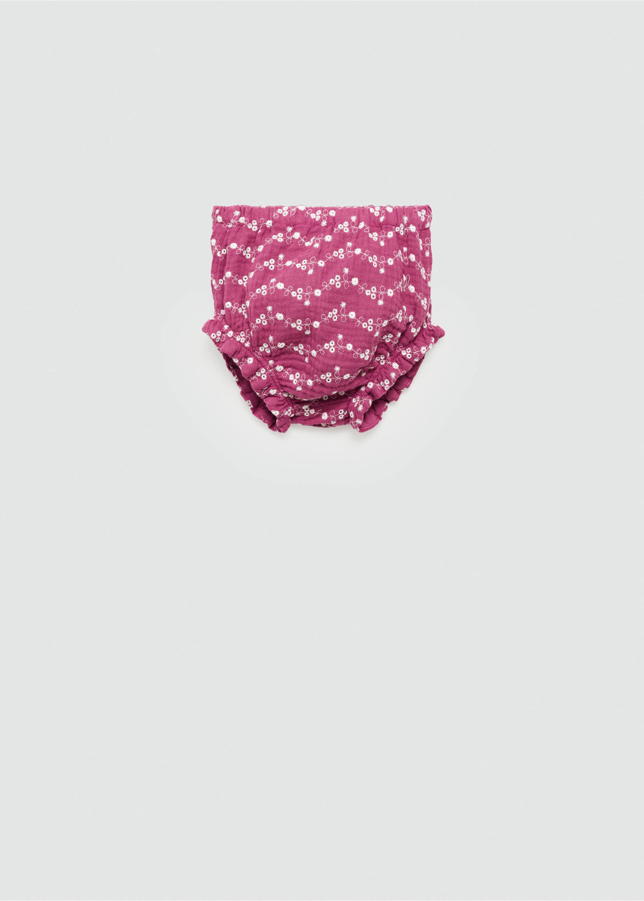 Shorts mit Blumenstickerei - Artikel ohne Model, Weinrot. Ref: 77060381-00.