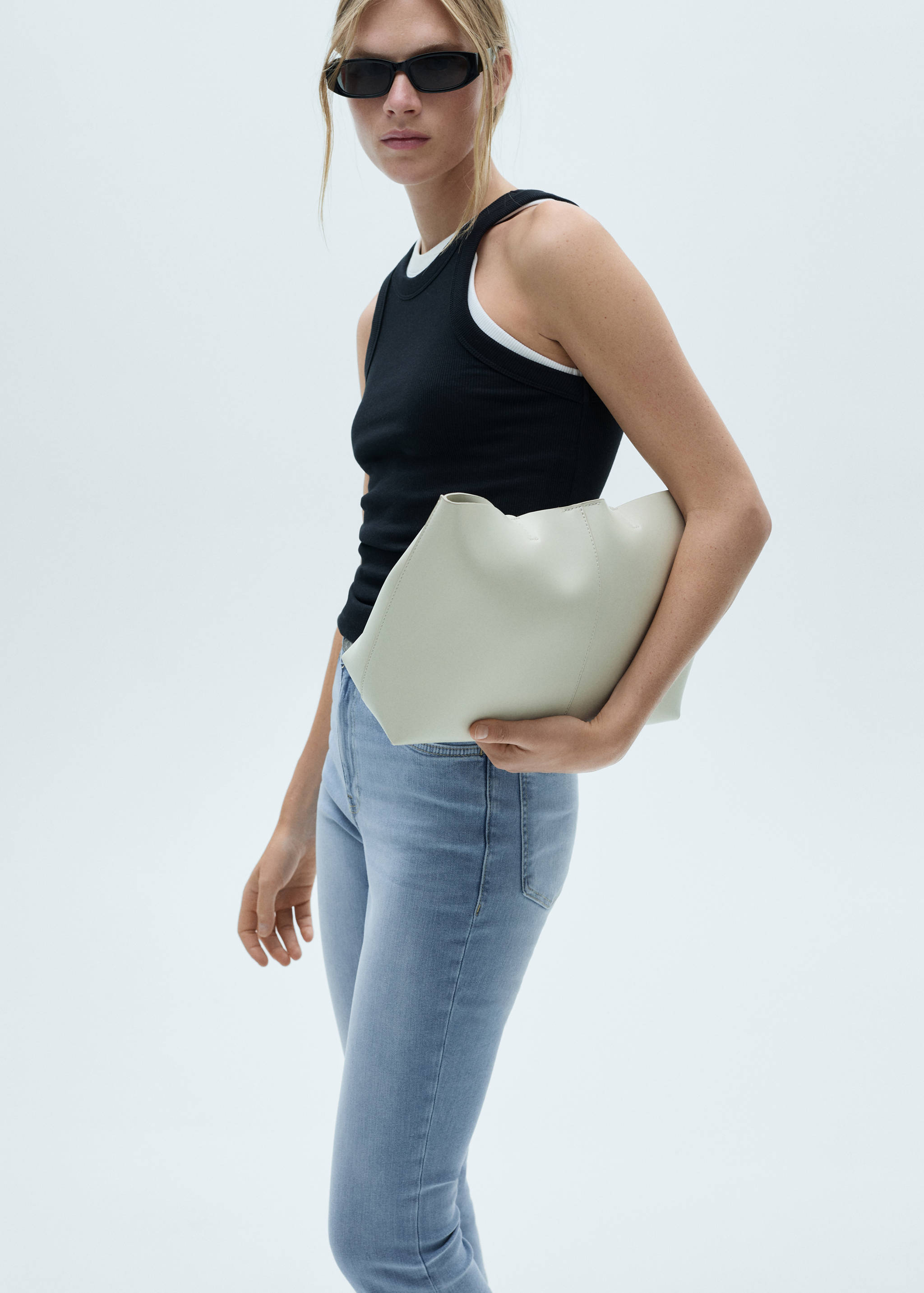 Side opening capri jeans - Medium plane