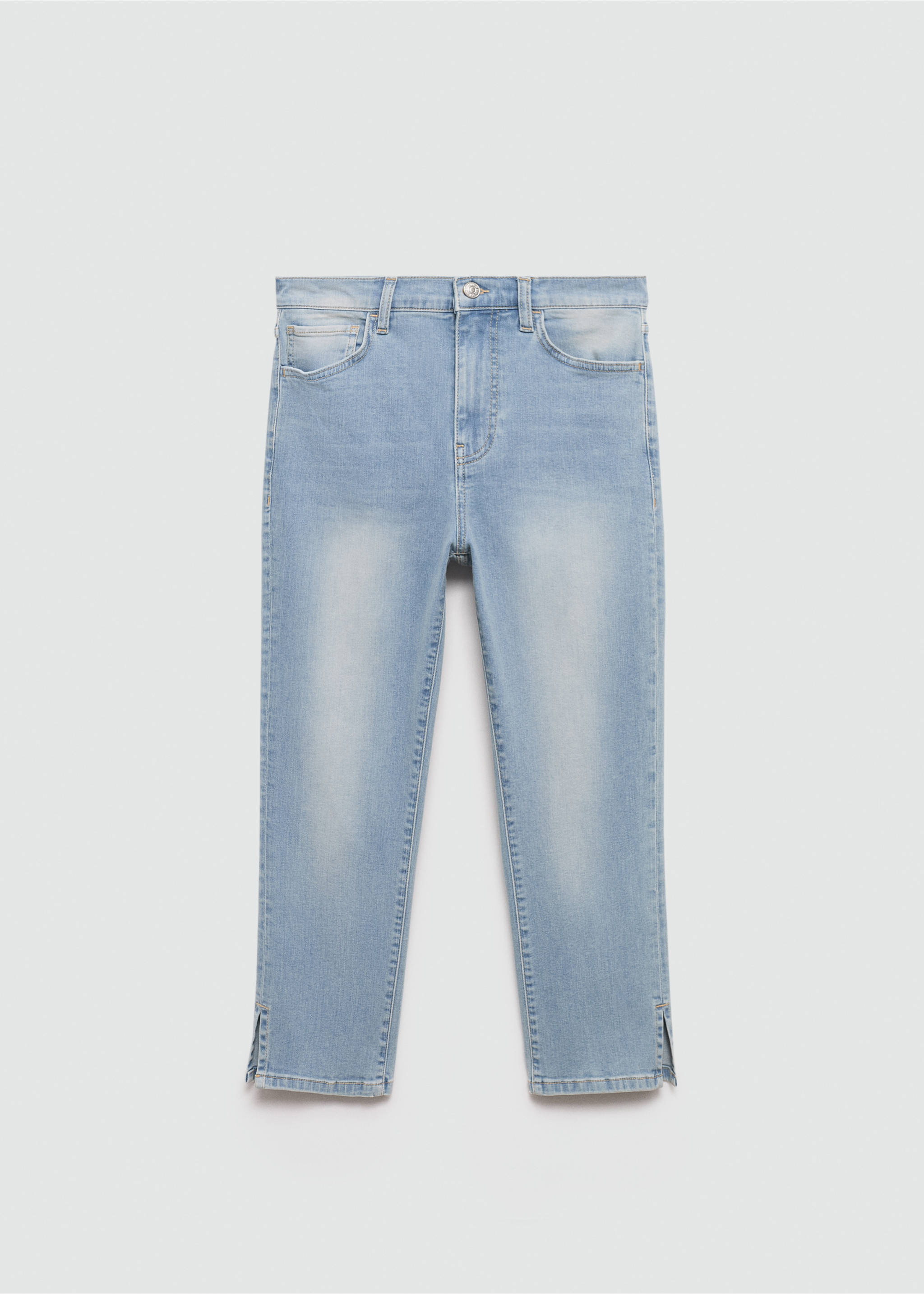 Side opening capri jeans - Article without model, Medium Blue. Ref: 77060382-00.