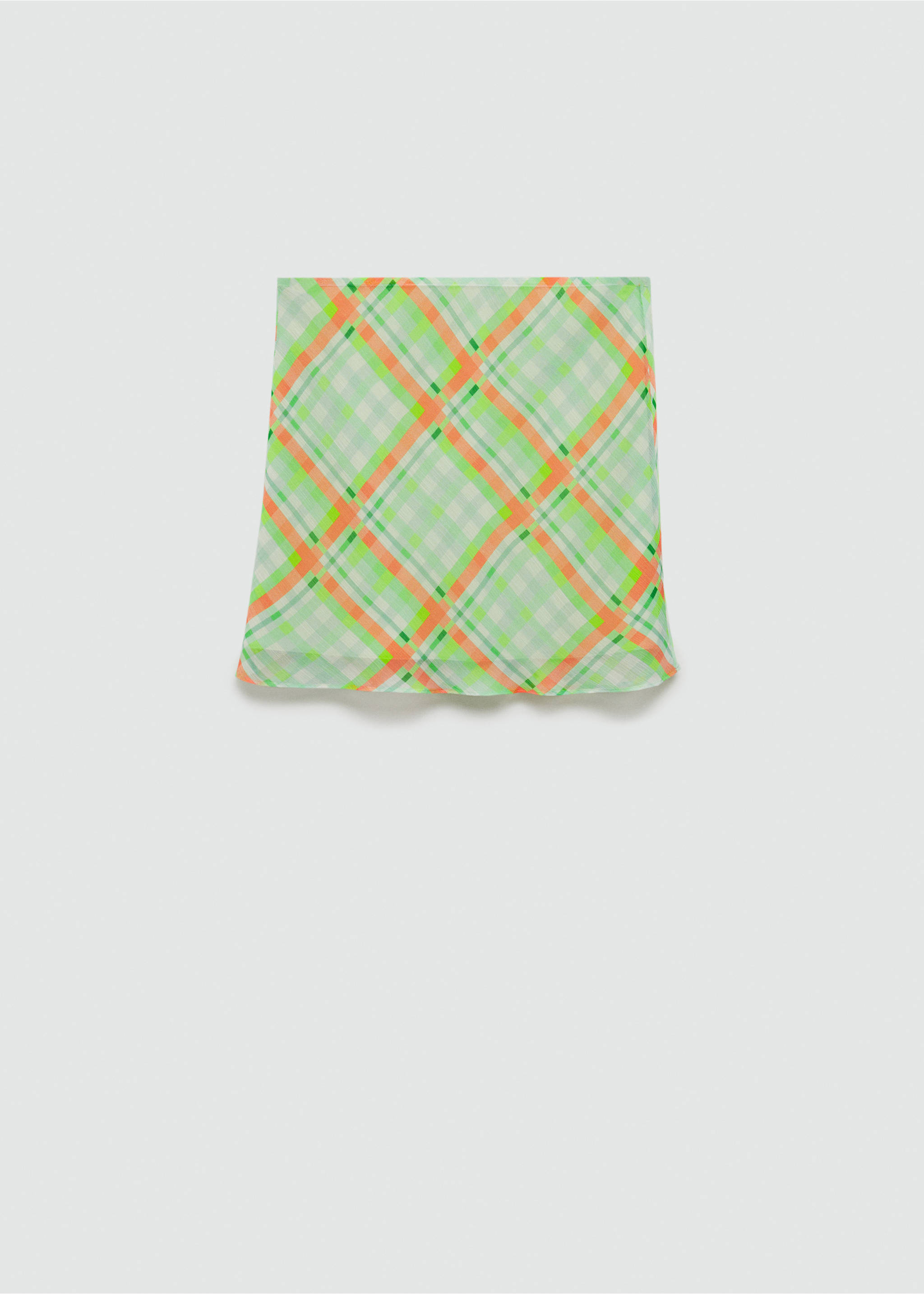 Minijupe imprimée carreaux - Article sans modèle, Vert. Ref: 77060383-00.