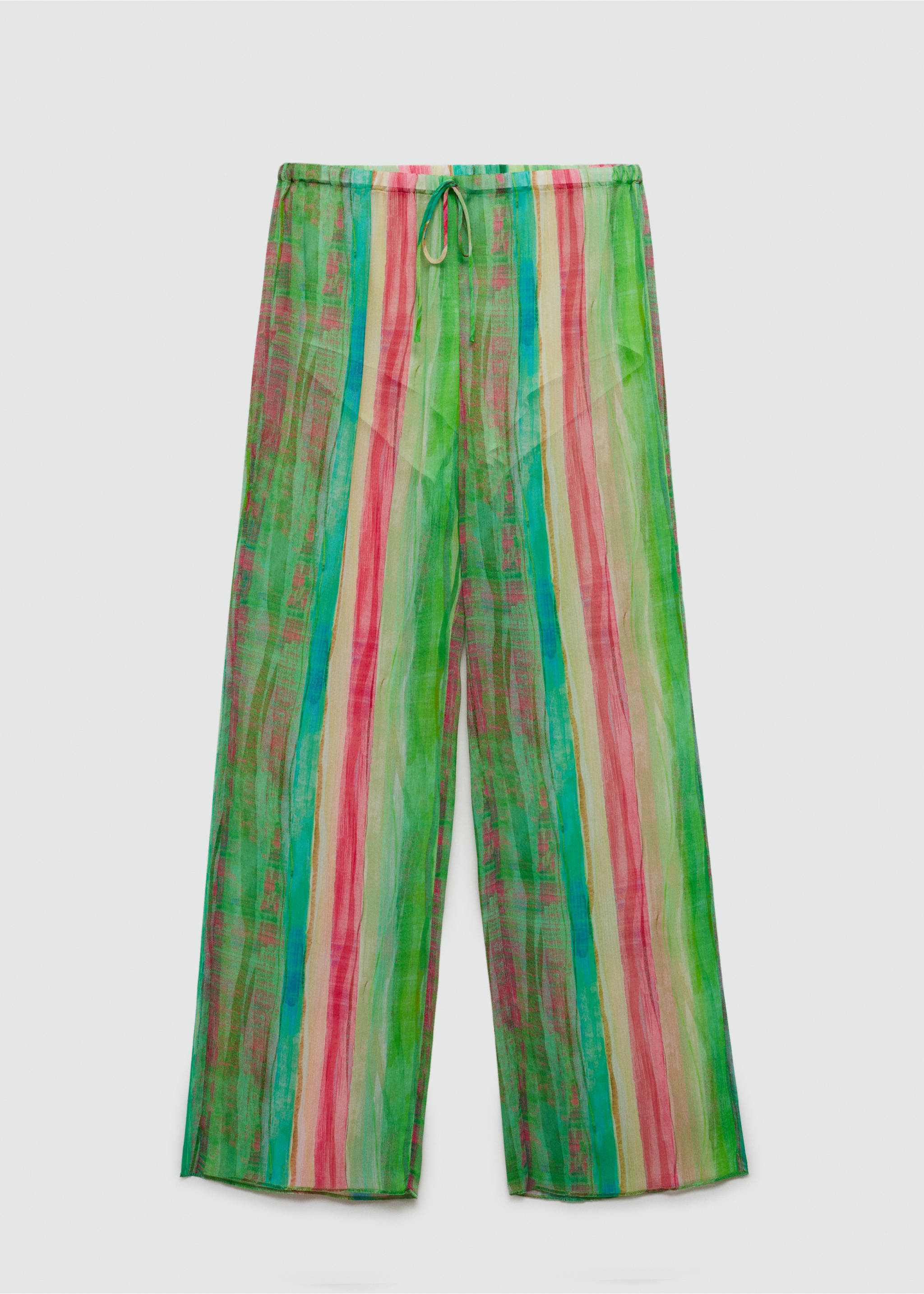 Pantalon imprimé semi-transparent - Article sans modèle, Vert. Ref: 77060385-00.