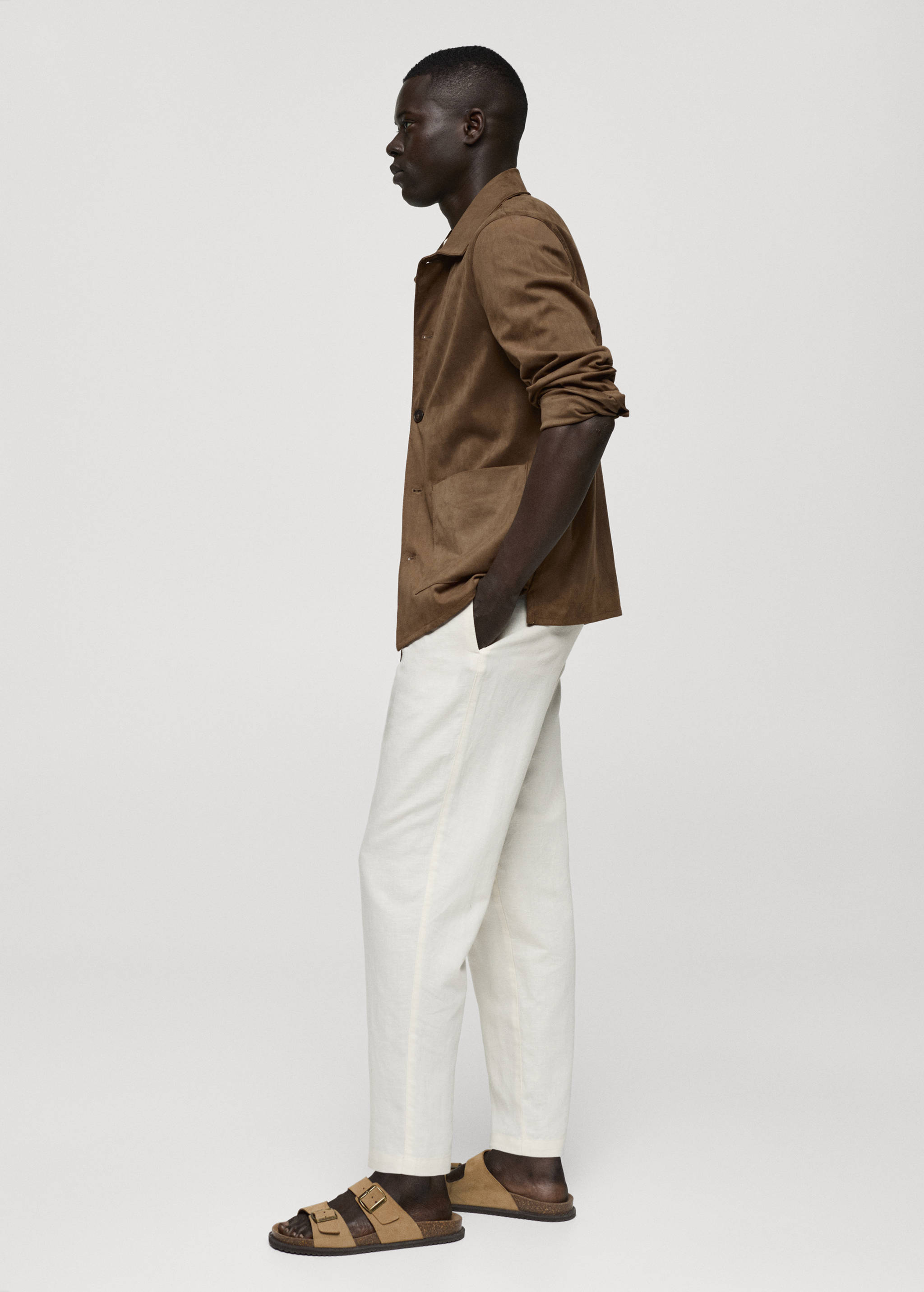 Suede effect overshirt with pockets - Details of the article 2