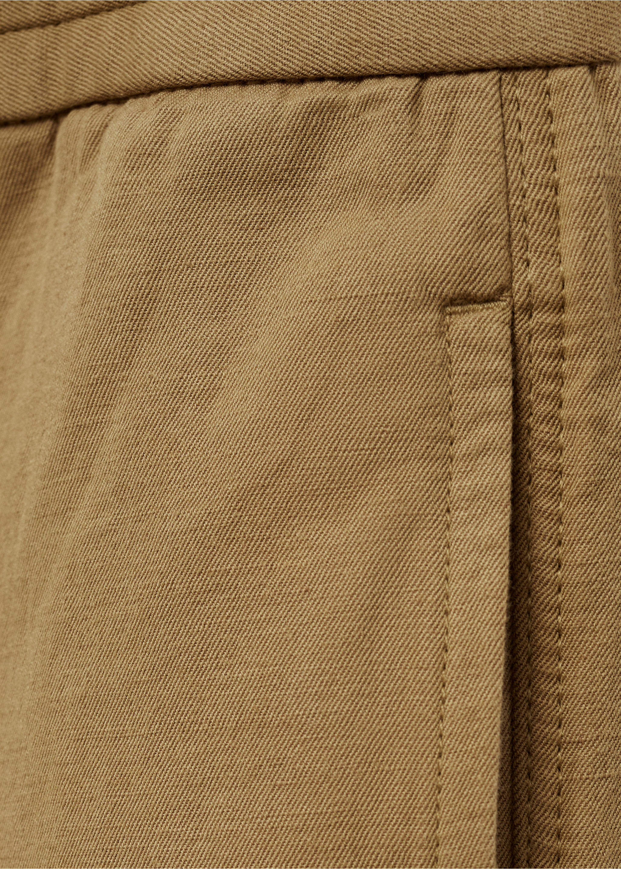Pantalon coton lin cargo - Détail de l'article 0, Marron moyen. Ref: 77060563-00.