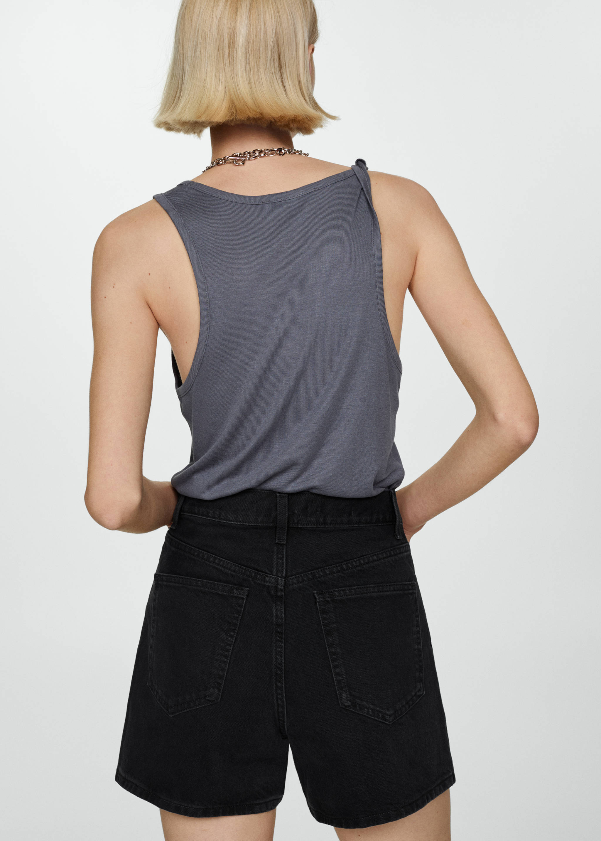 Short jean taille haute - Verso de l’article