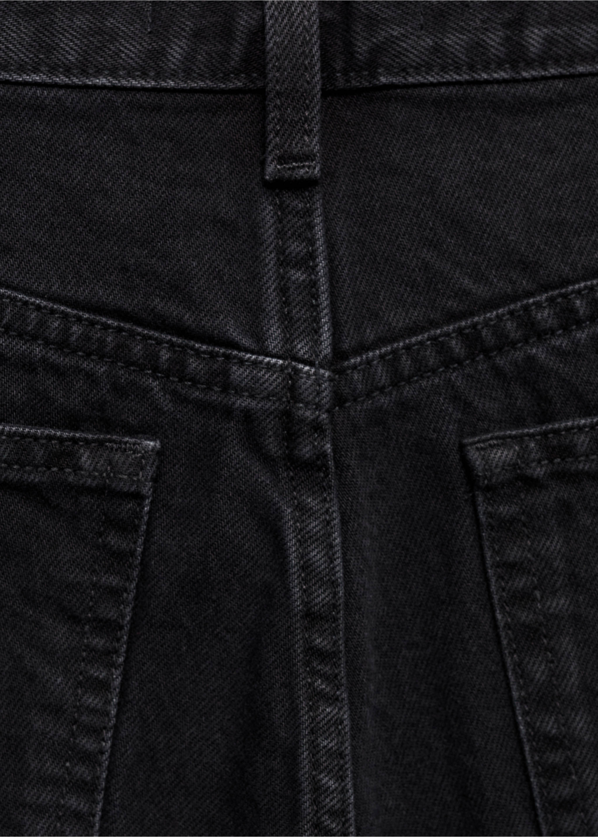 Szorty dżinsowe z wysokim stanem - Szczegóły artykułu 8, Black denim. Ref: 77060571-00.