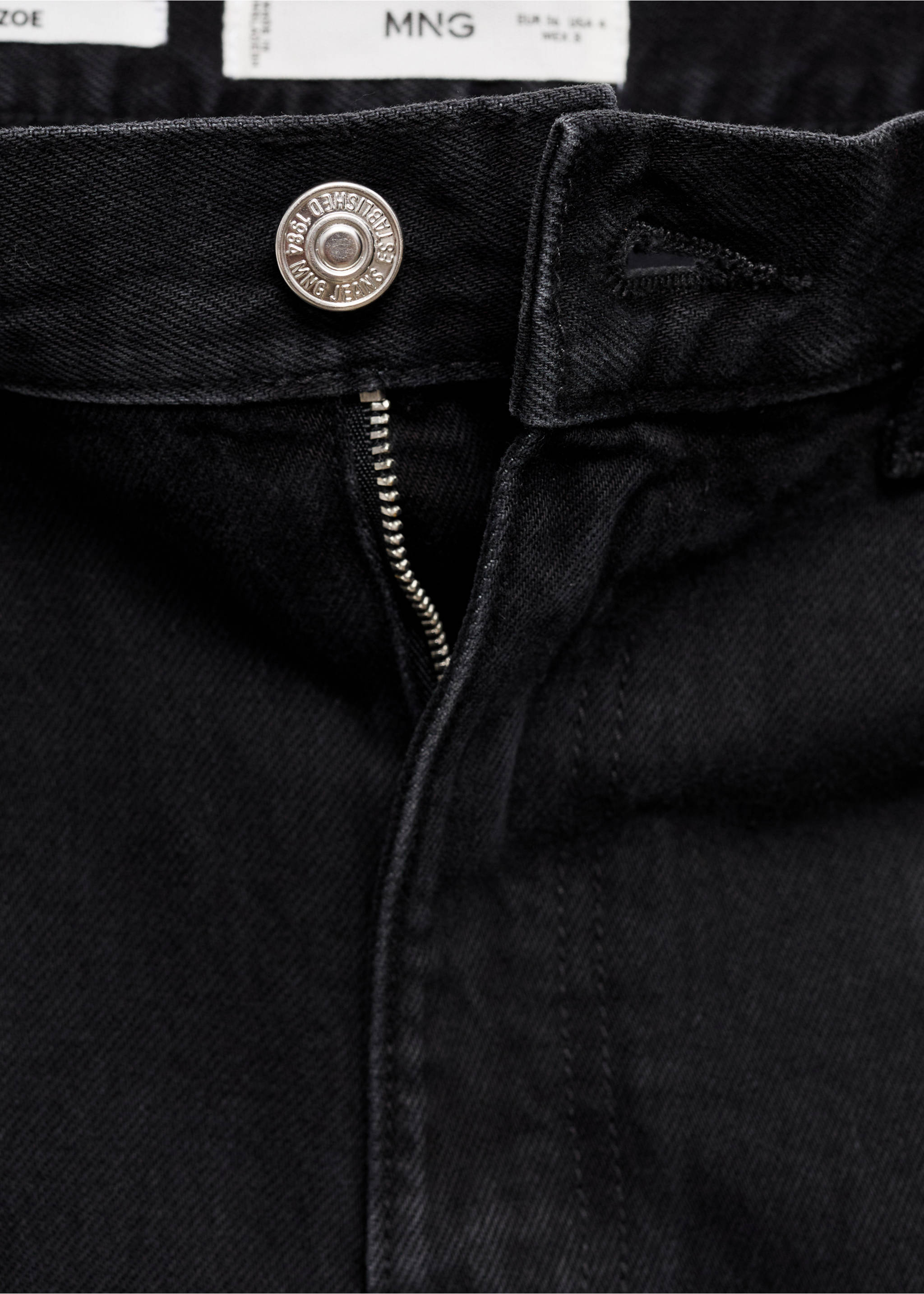 Szorty dżinsowe z wysokim stanem - Szczegóły artykułu 0, Black denim. Ref: 77060571-00.