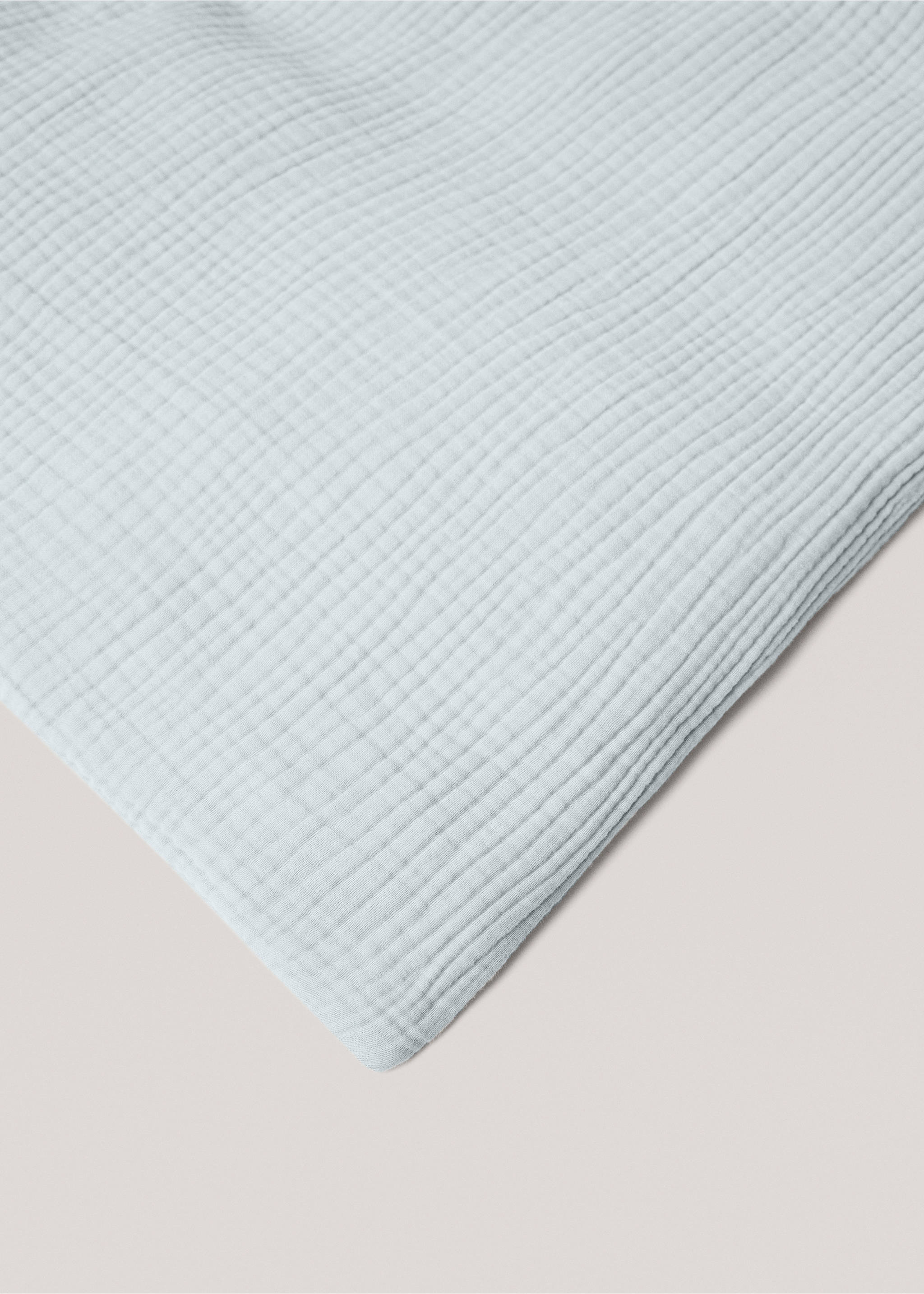 Cotton gauze duvet cover for 135 cm bed - Details of the article 3, Aqua Green. Ref: 77060572-00.