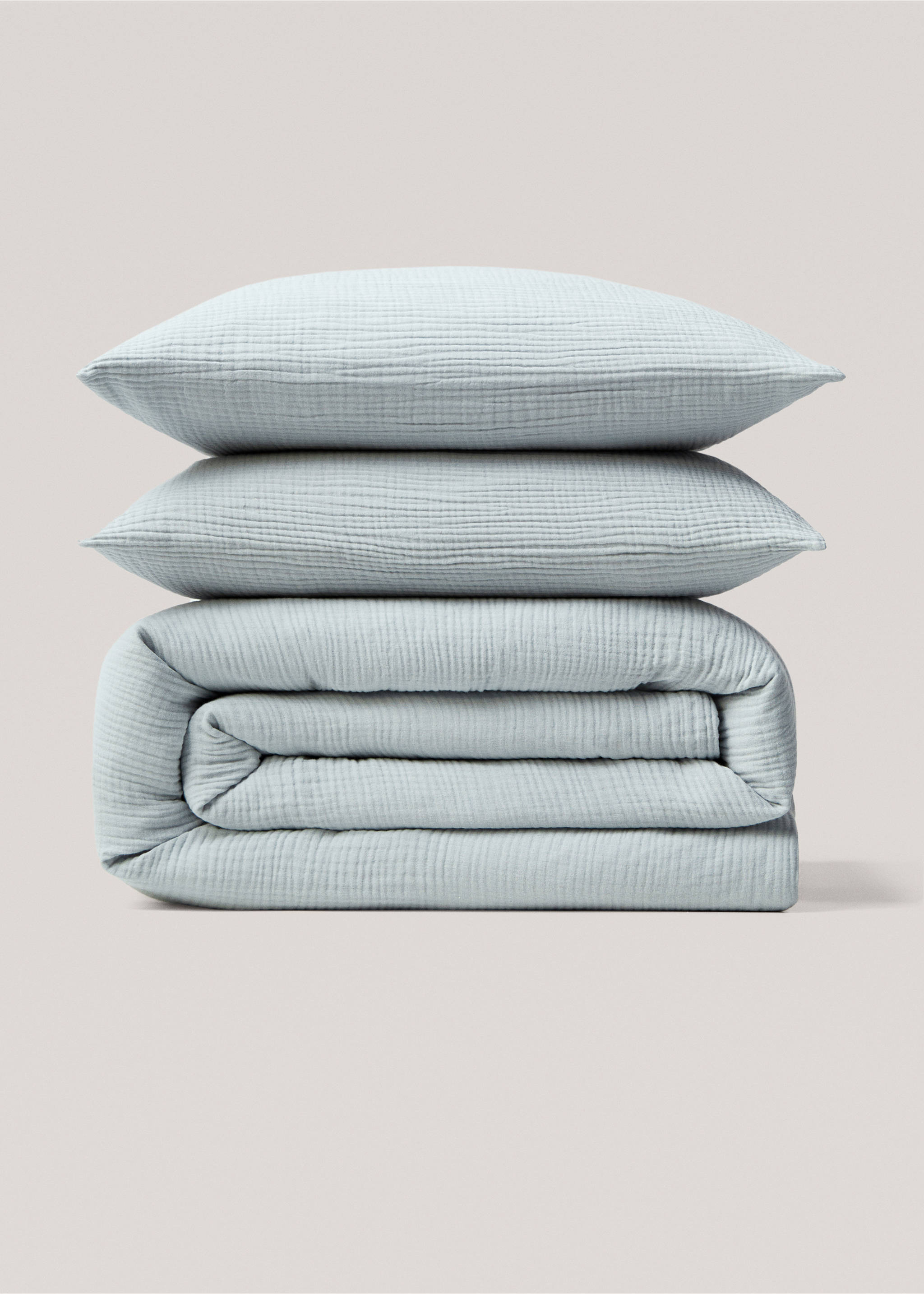 Cotton gauze duvet cover for 135 cm bed - Article without model, Aqua Green. Ref: 77060572-00.