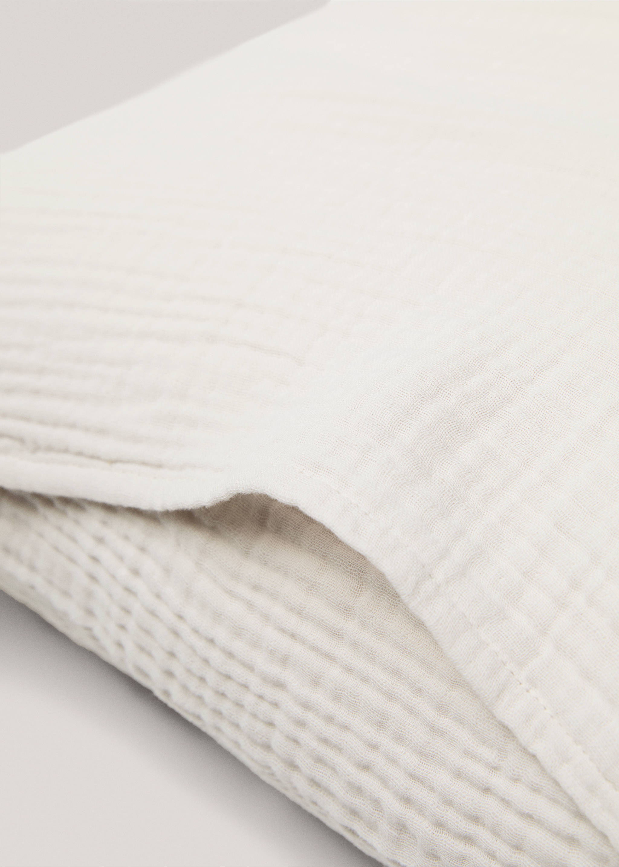 Cotton gauze pillow case 50x75cm - Details of the article 2, Light Heather Grey. Ref: 77060573-00.