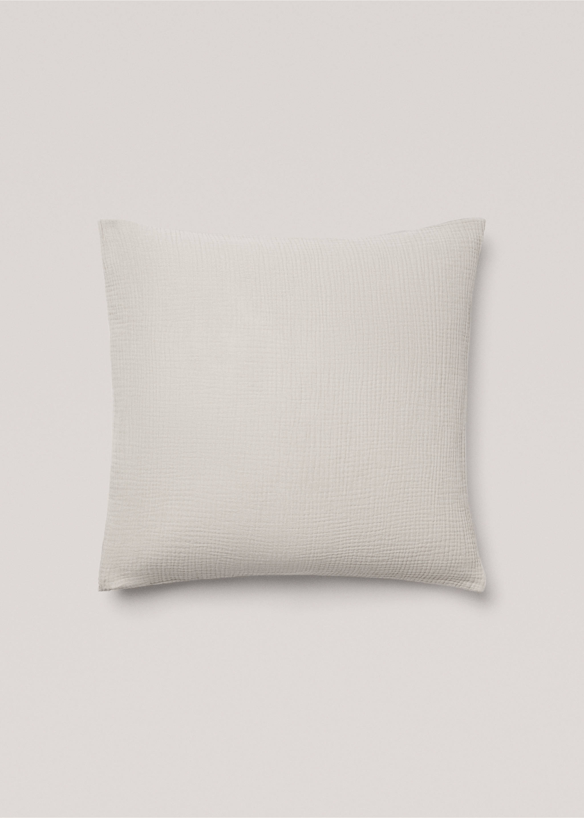 Cotton gauze pillowcase 60x60cm - Article without model, Medium Grey. Ref: 77060574-00.